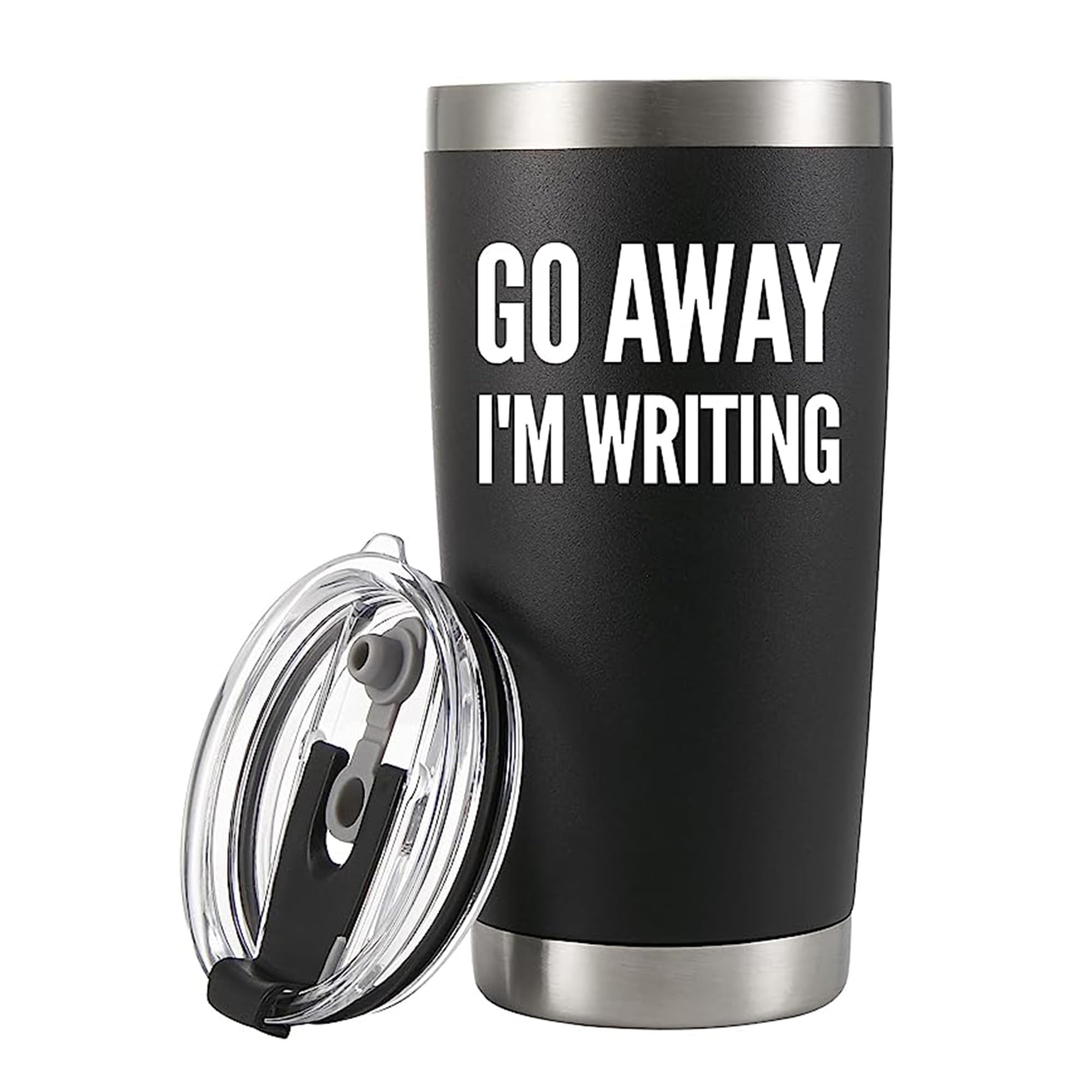 Panvola Go Away, I'M Writing Vacuum Insulated Tumbler Writer Gifts Sarcastic Funny Author Novelist Poet Scriptwriter Journalist
