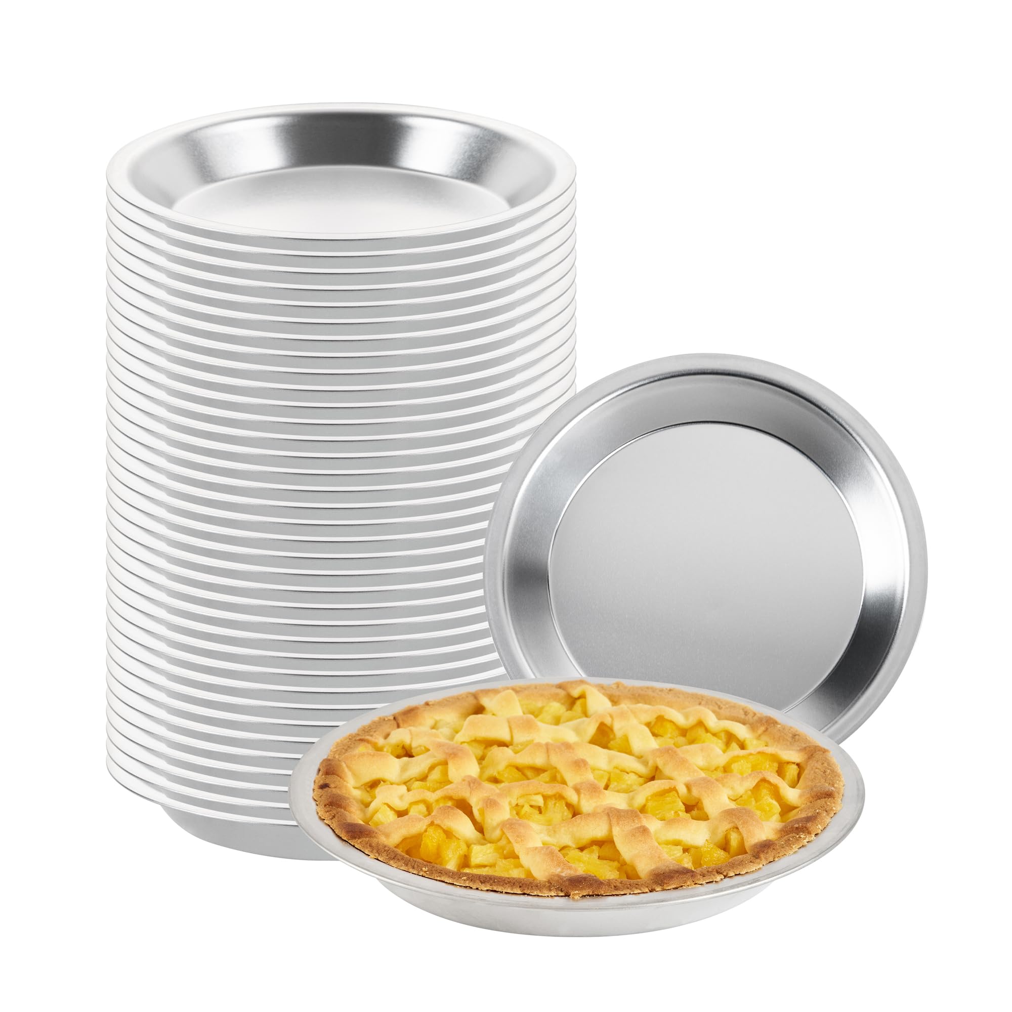 Restaurantware Aluminum Gauge Pie Pan, 12 Pack