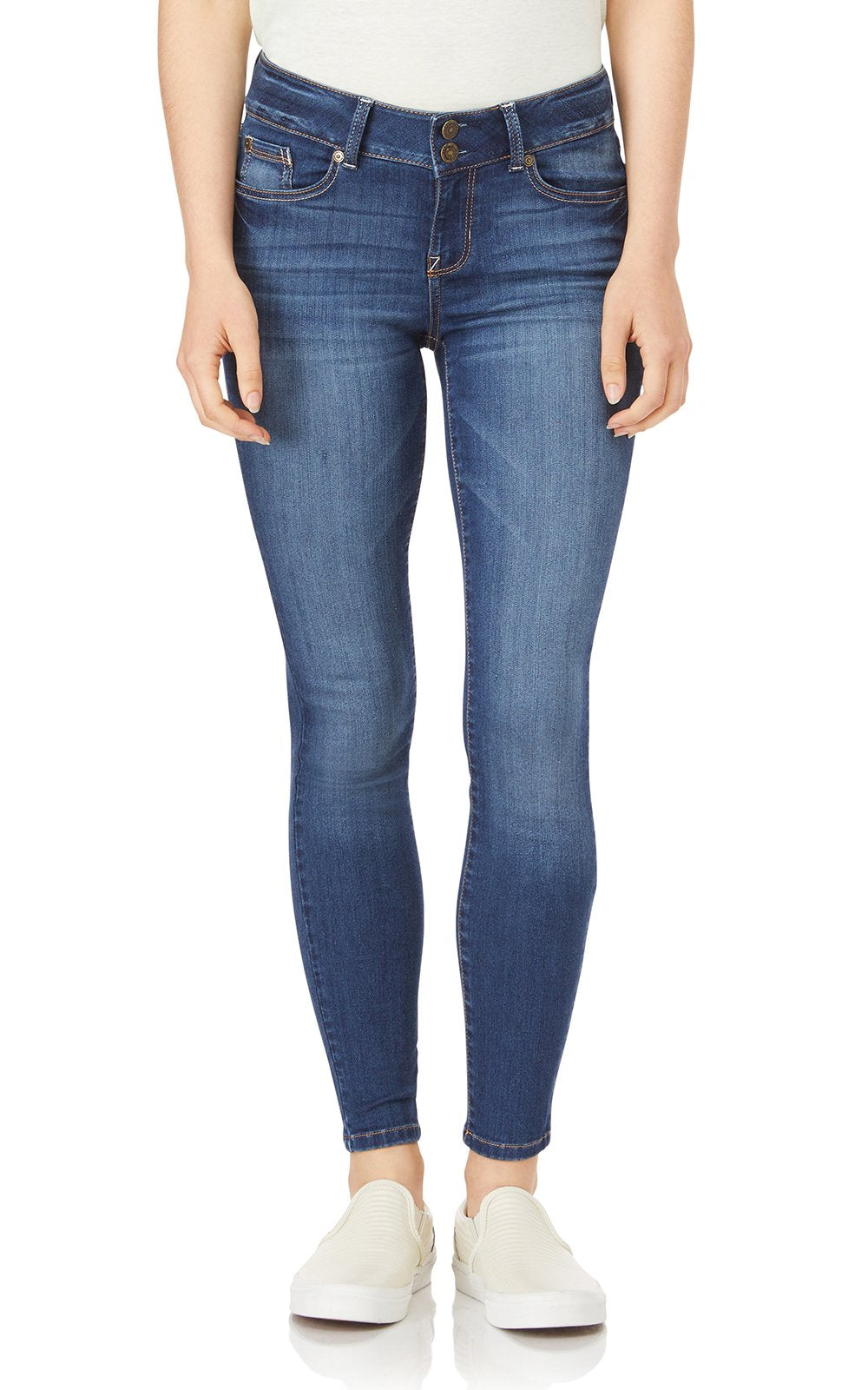 Wallflower Womens Ultra Skinny Mid-Rise Insta Soft Juniors Jeans (Standard And Plus), Hayden Pure, 13