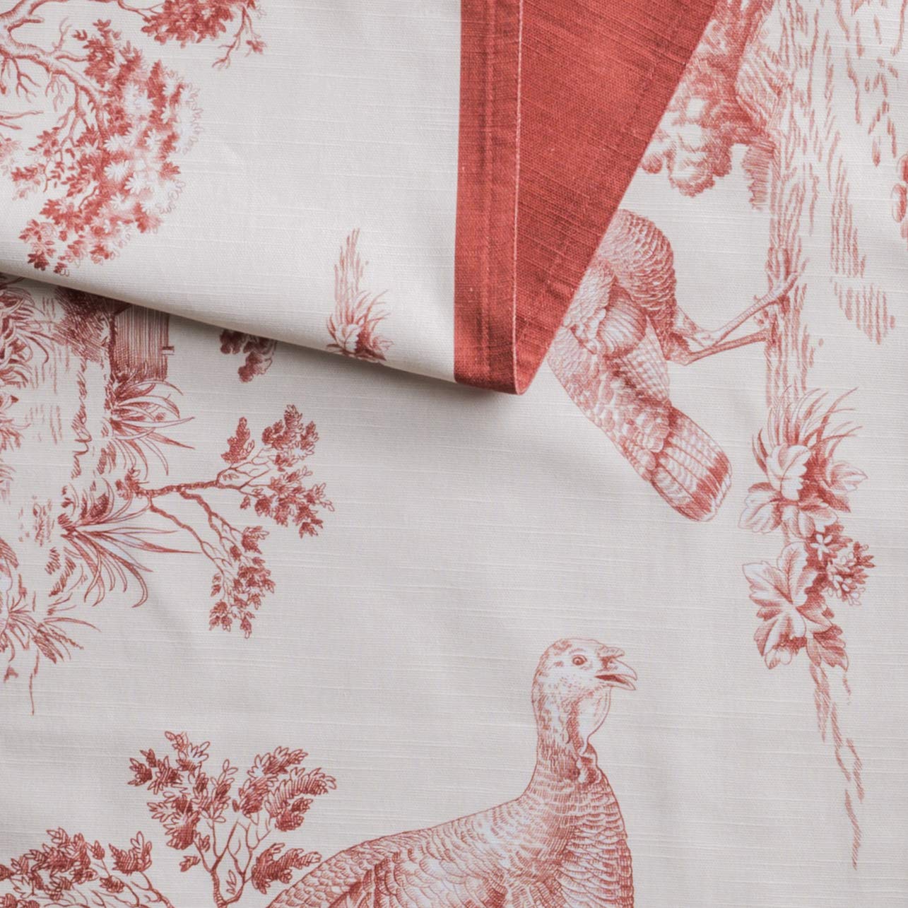 Maison D' Hermine Tablerunner 100% Cotton Table Runner Decorative Table Covers, Dining, Home, Buffet, Holy Jouy - Red (Double La