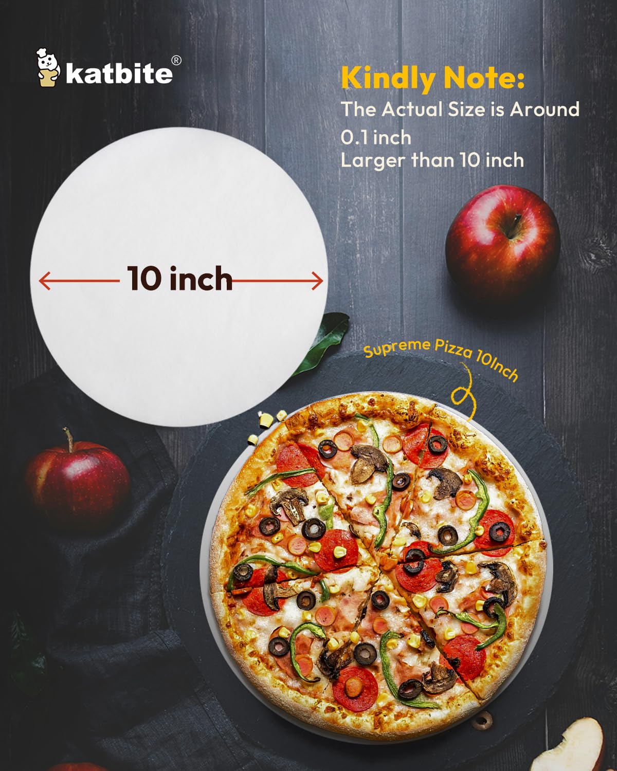 Katbite 10 Inch Parchment Paper Rounds, 400Pcs Round Parchment Paper For Cake Baking, Air Fryer Liners, Freezing, Tortilla Press