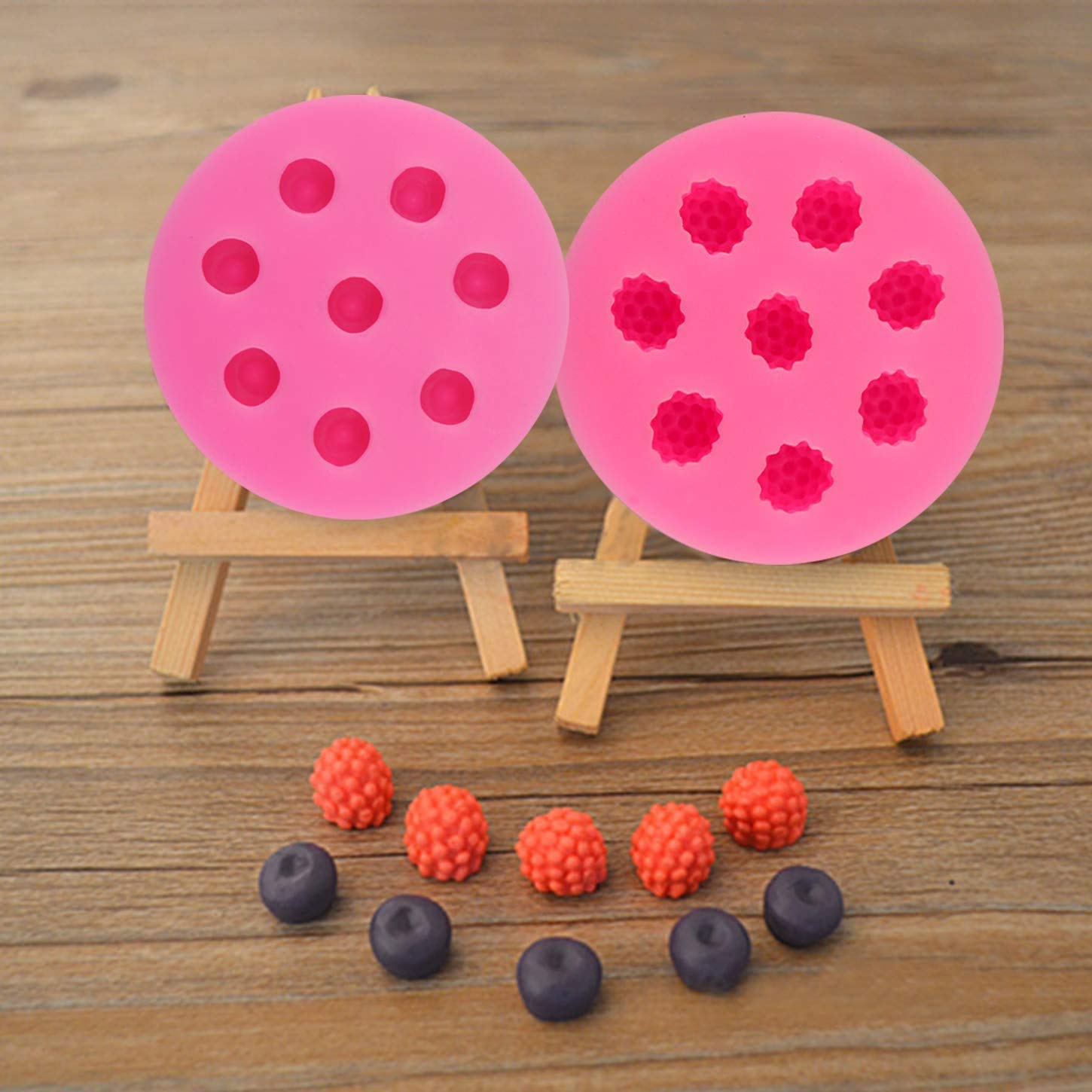 4 Pieces Fruit Shaped Silicone Fondant Molds Strawberry Orange Raspberry Blueberry Fondant Molds Chocolate Candy Molds For Cake