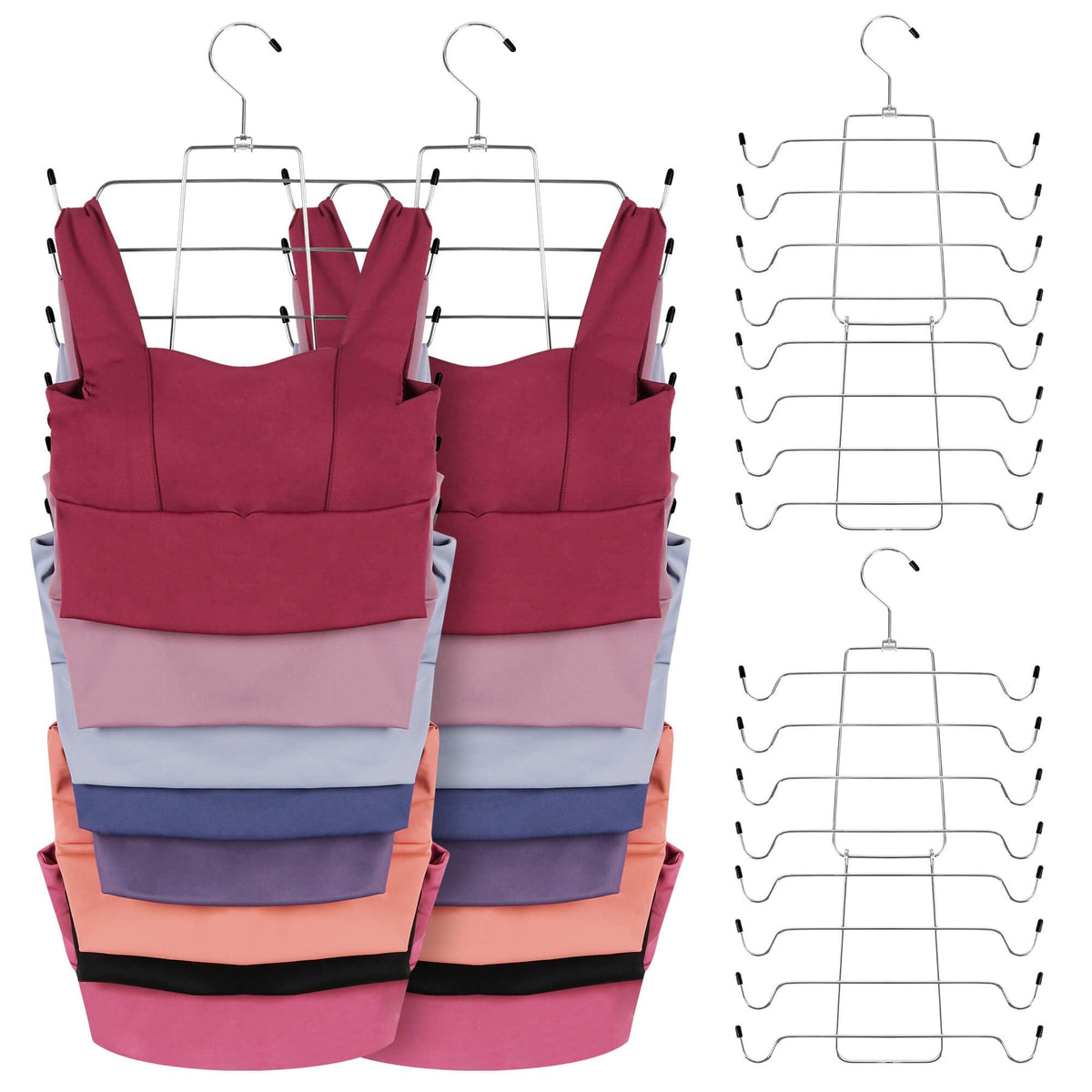 Zedodier 6 Pack Tank Top Hanger, Space Saving Bra Hangers, Non-Slip Hanging Sport Bras Holder, Closet Organizers And Storage For