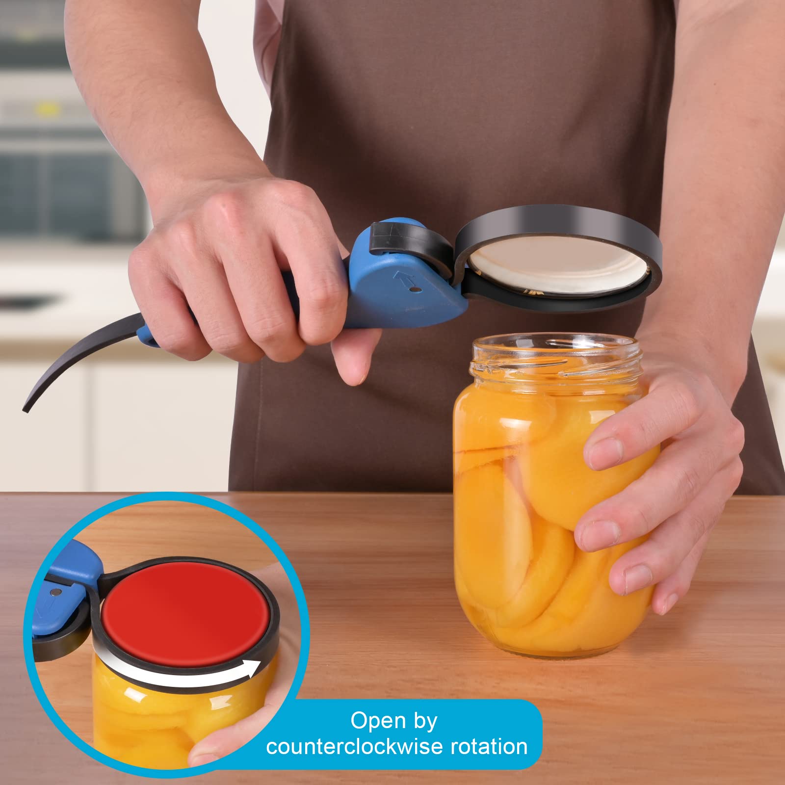 MSEONA Jar Opener for Weak Hands, Arthritis-Friendly, Plastic, Large, Blue, Model sd-01