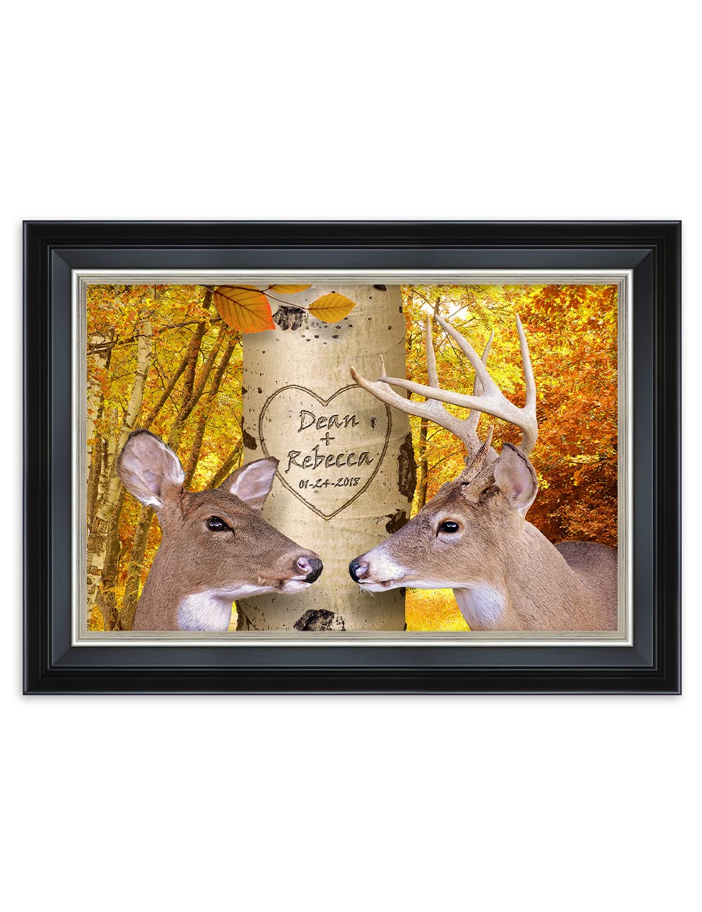 Ipic - Oh My Dear, Personalized Framed Wall Art With Names And Date On, Giclee Prints With Solid Wood Frame, Customized Gift And