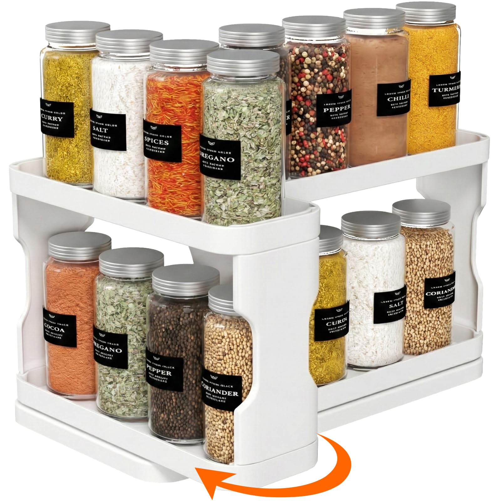 Lifewit Sliding Spice Rack for Cabinets, Pull Out Cupboard Spice Organizer