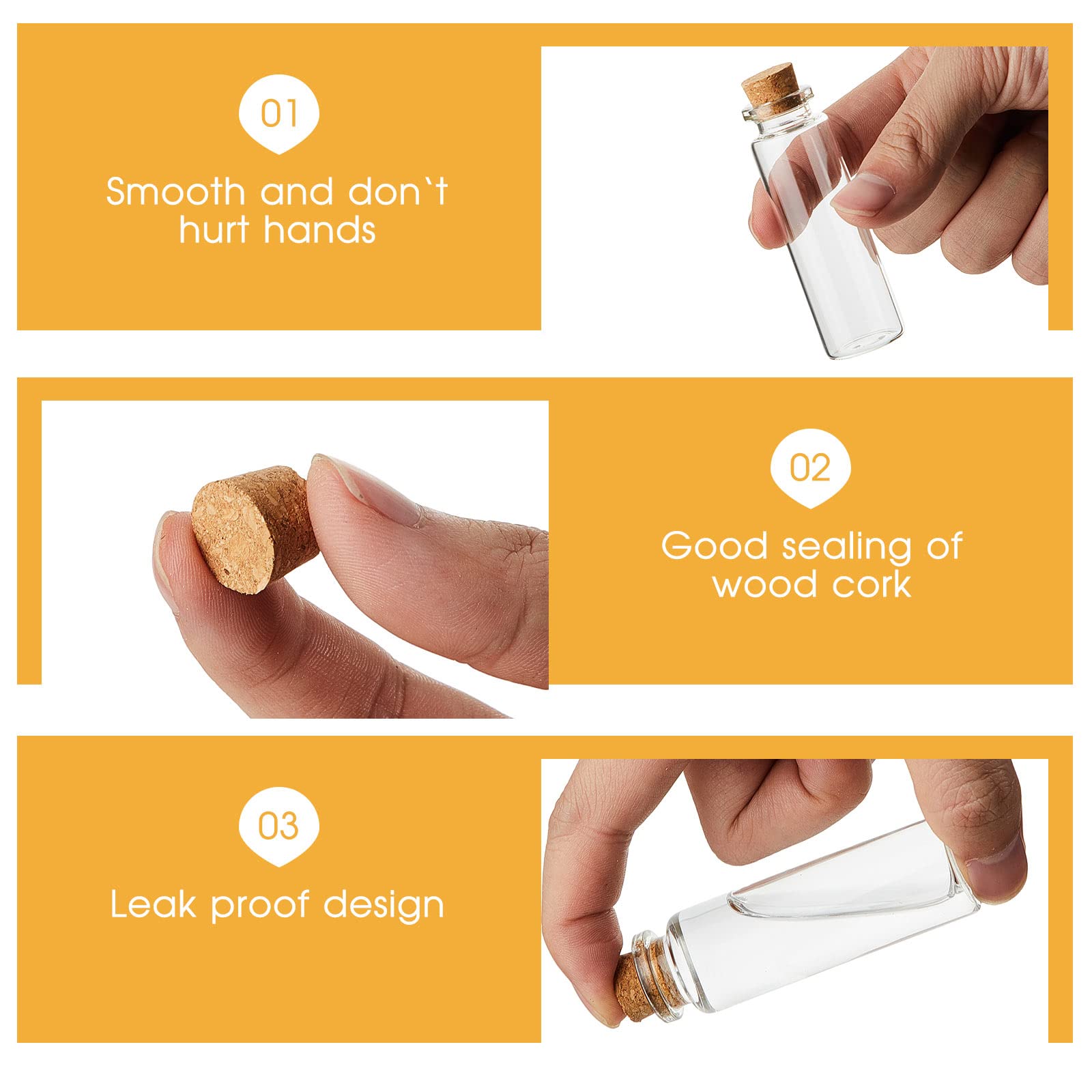 200 Pcs Halloween Glass Potion Bottles with Cork Stoppers Small Christmas Message Bottles DIY Mini Jars Tiny Clear Vials for Hal