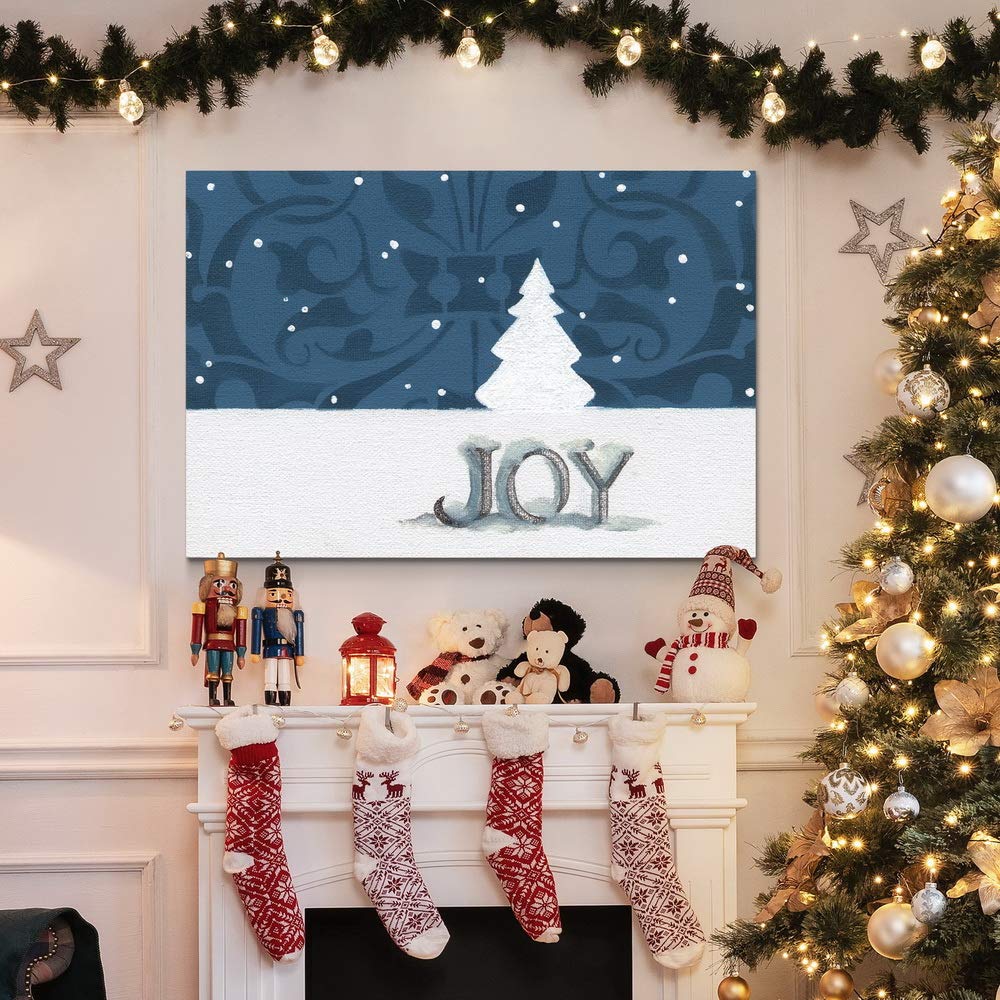 Renditions Gallery Canvas Nature Wall Art Home Paintings & Prints Joyful Snowy Christmas Tree Glam Modern Romantic Abstract Deco