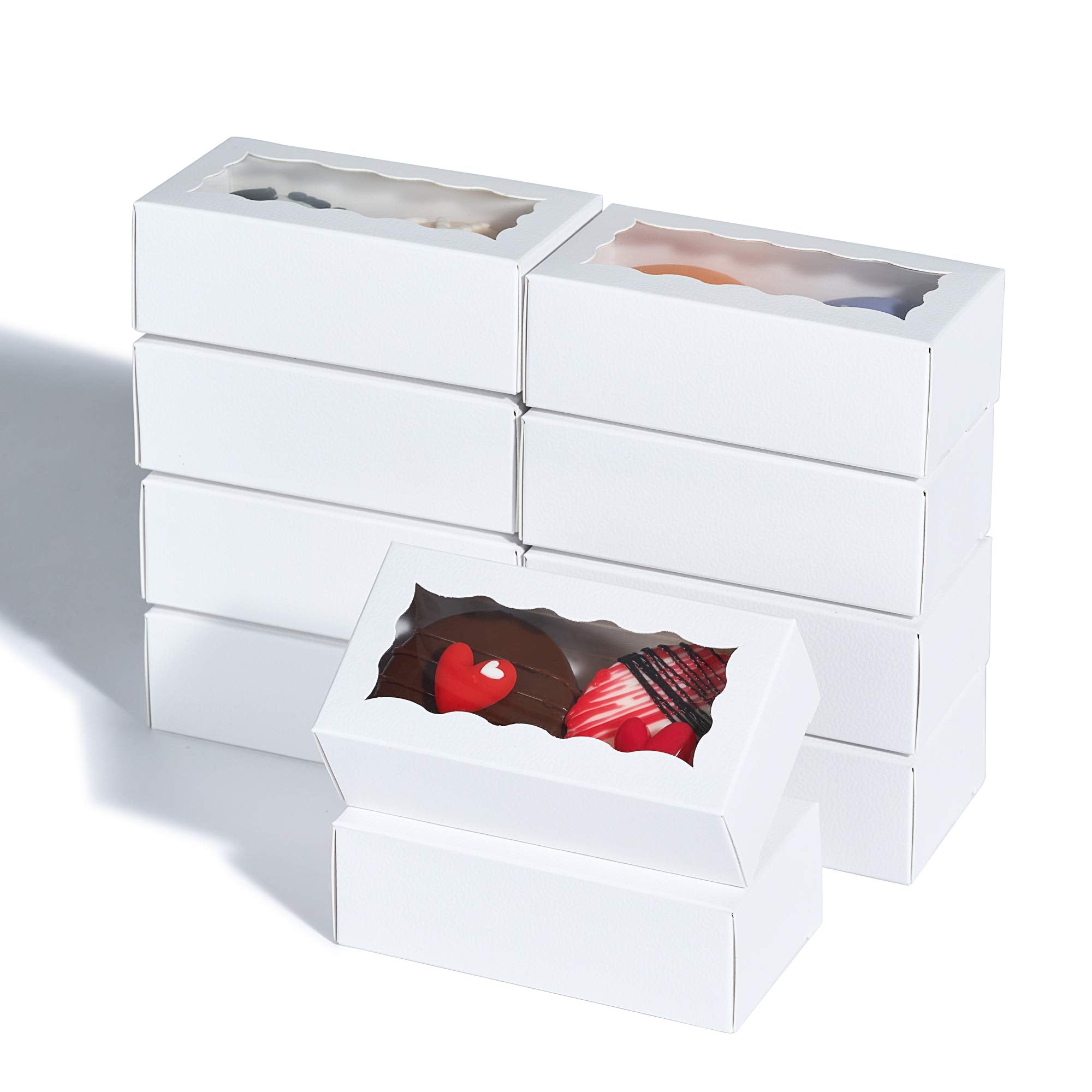 Jcxpack 50Pcs 4.17 X 2.16 X 1.37 Inches White Macaron Gift Boxes For 2, Chocolate Covered Ores Boxes, Macaron Packaging For Wedd