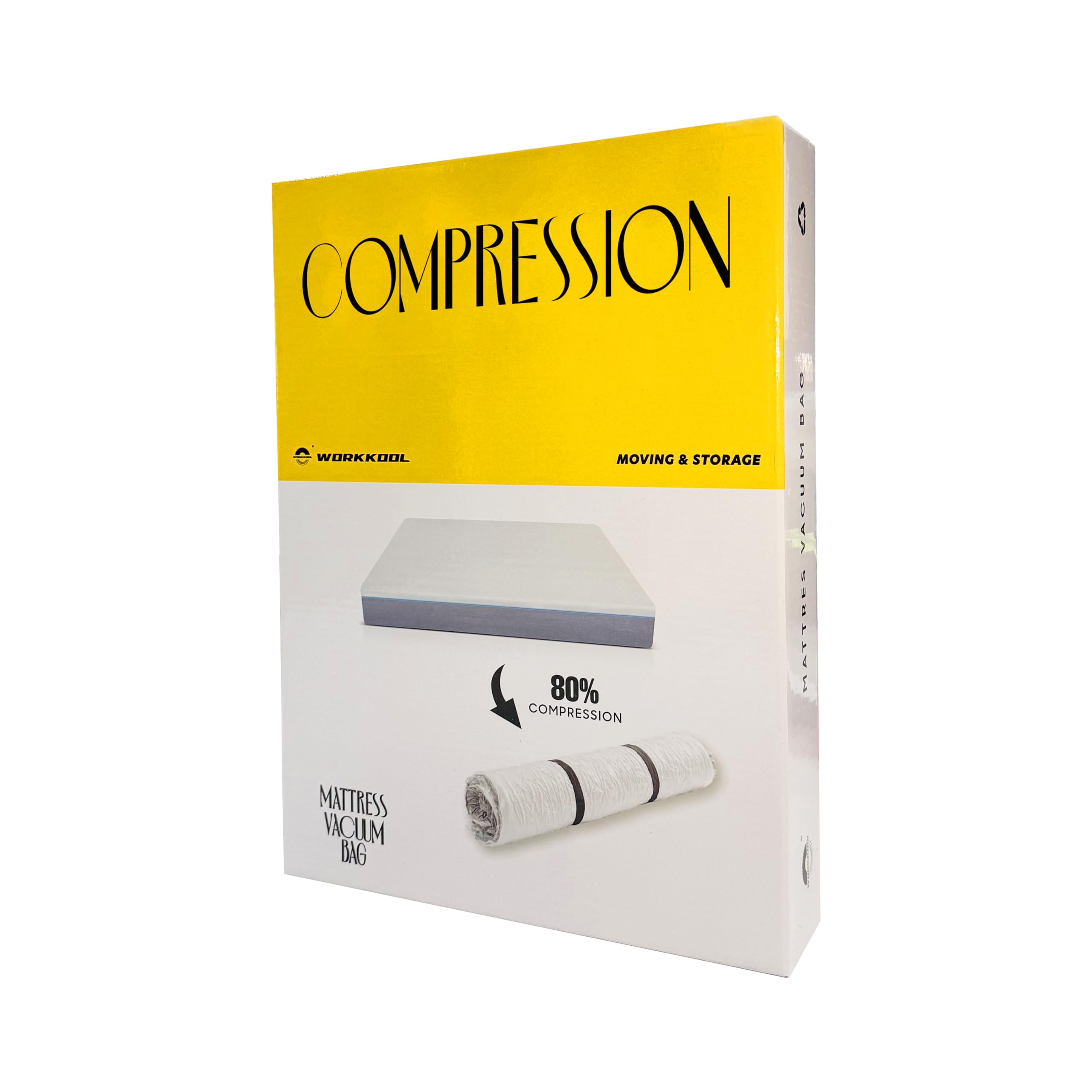 Workkool Vacuum Mattress Bag For Moving, Vacuum Sealed Bags For Mattress Storage, Mattress Compression Bag For Easy Moving&Stora