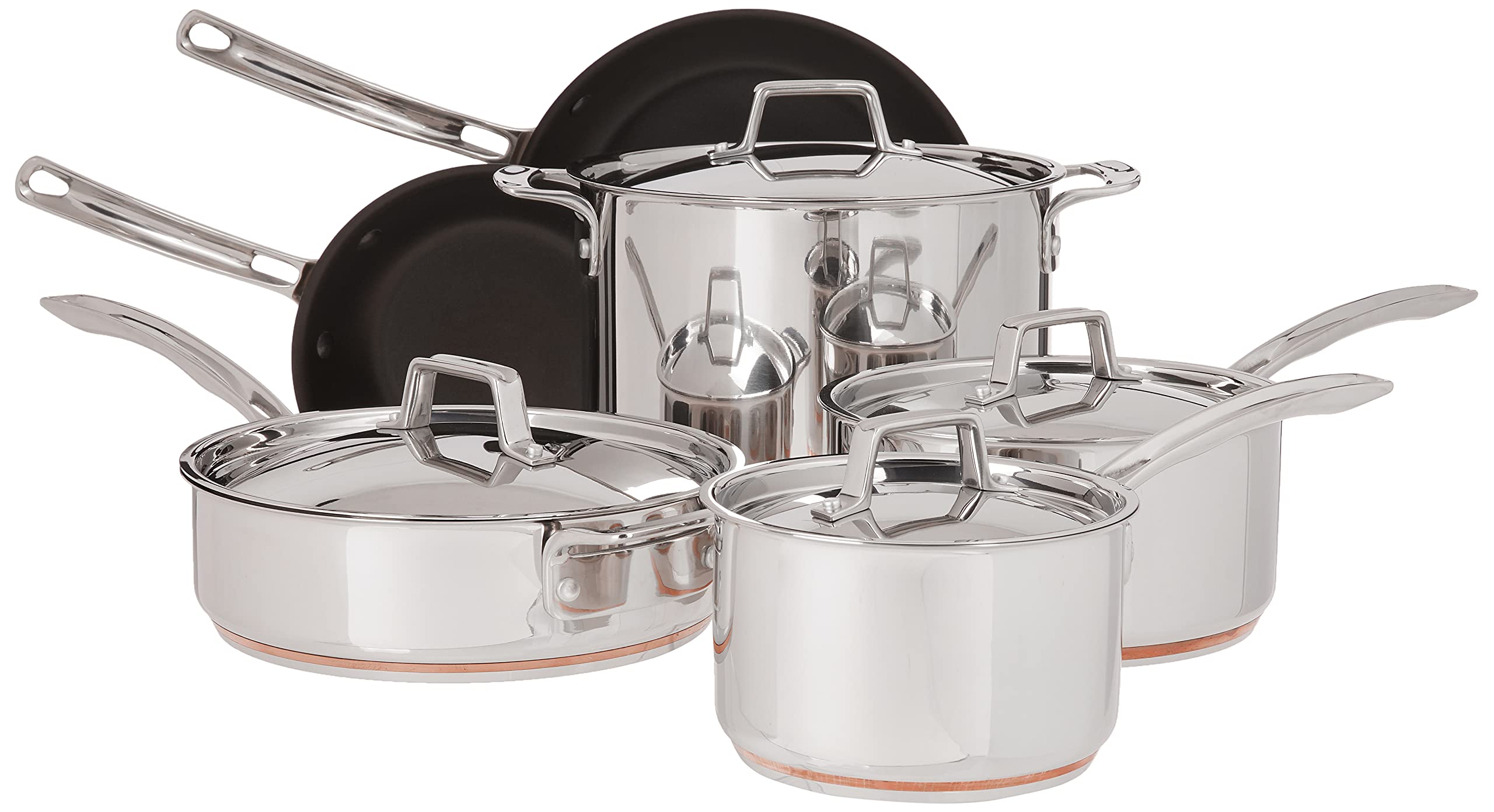 MIU France 10Piece Copper Core Cookware Set, Silver