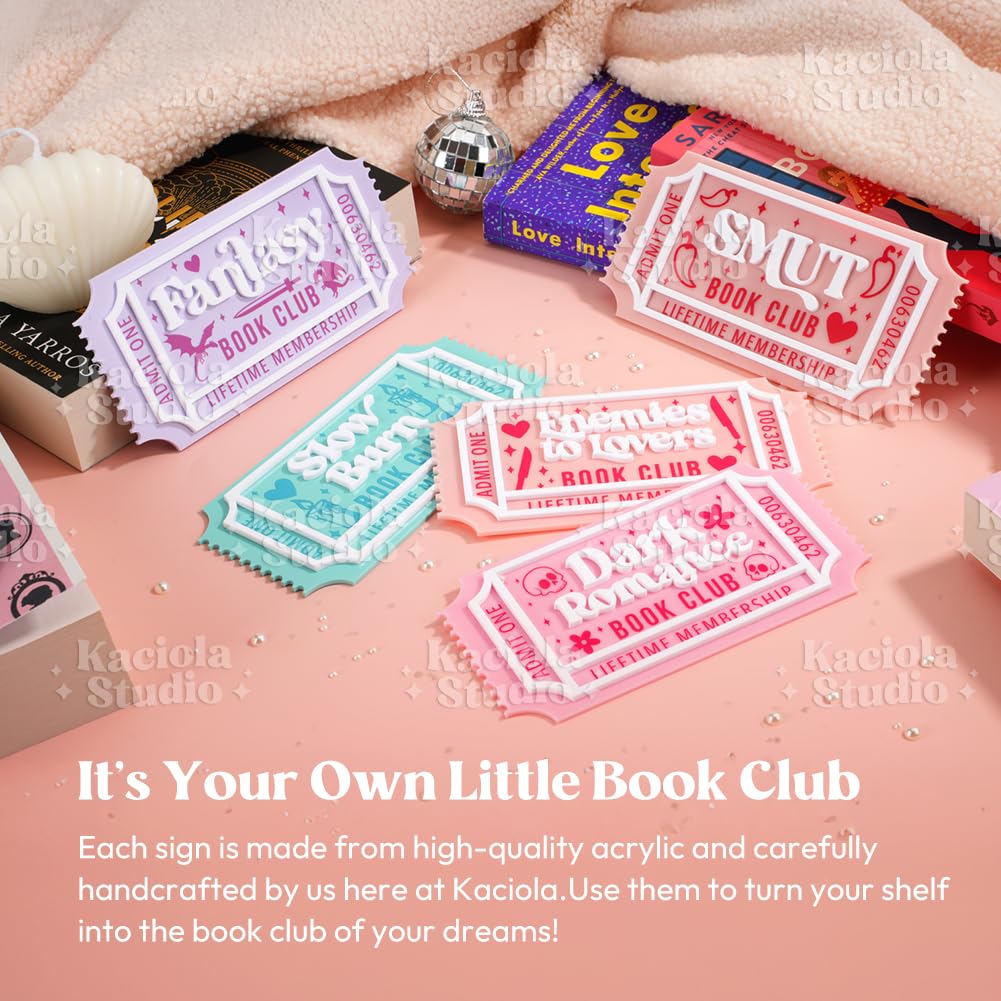 KACIOLA STUDIO Library Sign, 3D Bookish Decor for Book Nook, Gifts for Booklovers/Reader/Women, Bookshelf Book Store Decor, Roma