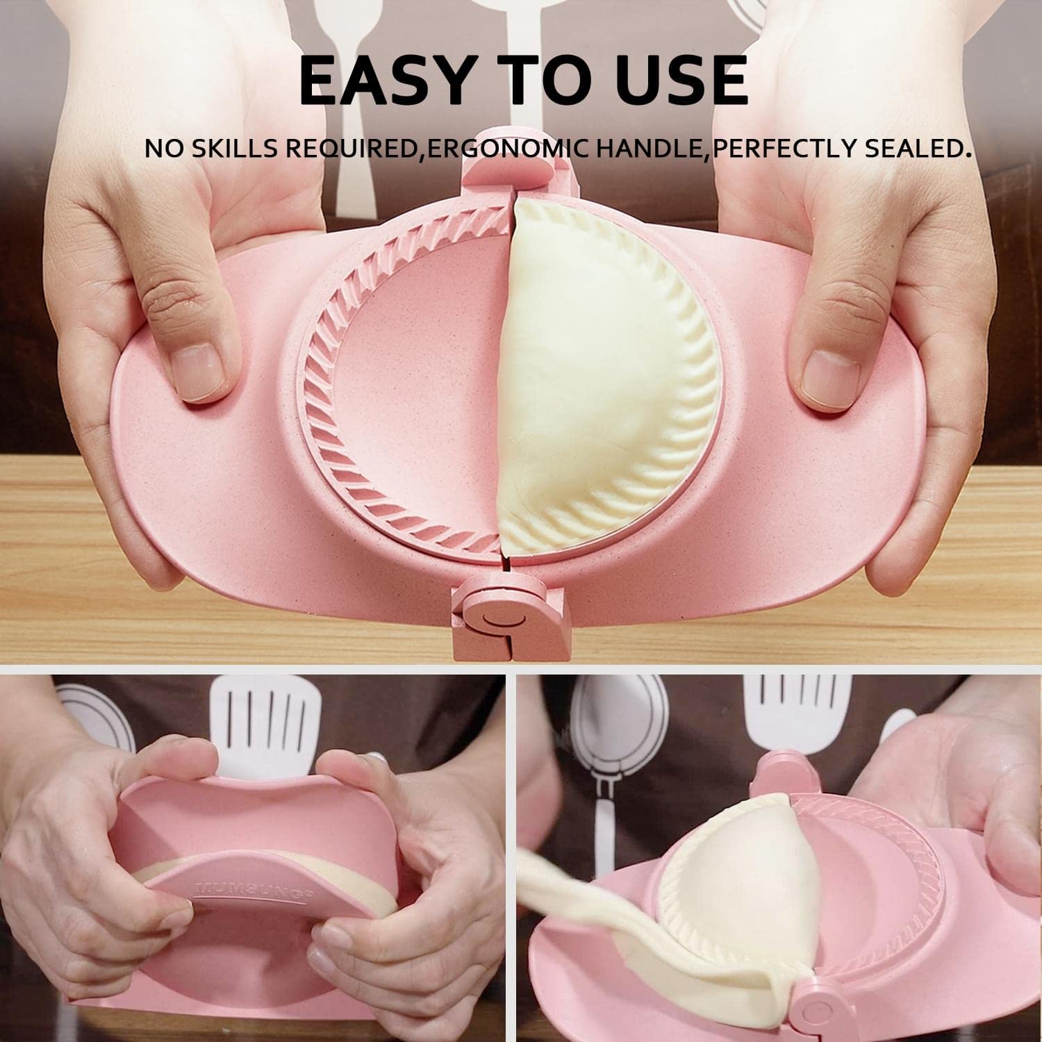 Mumsung Empanadas Press Maker, Dumpling Maker Mold Set With Dough Cutter, Dumpling Mold Set (L/4''+M/3'')