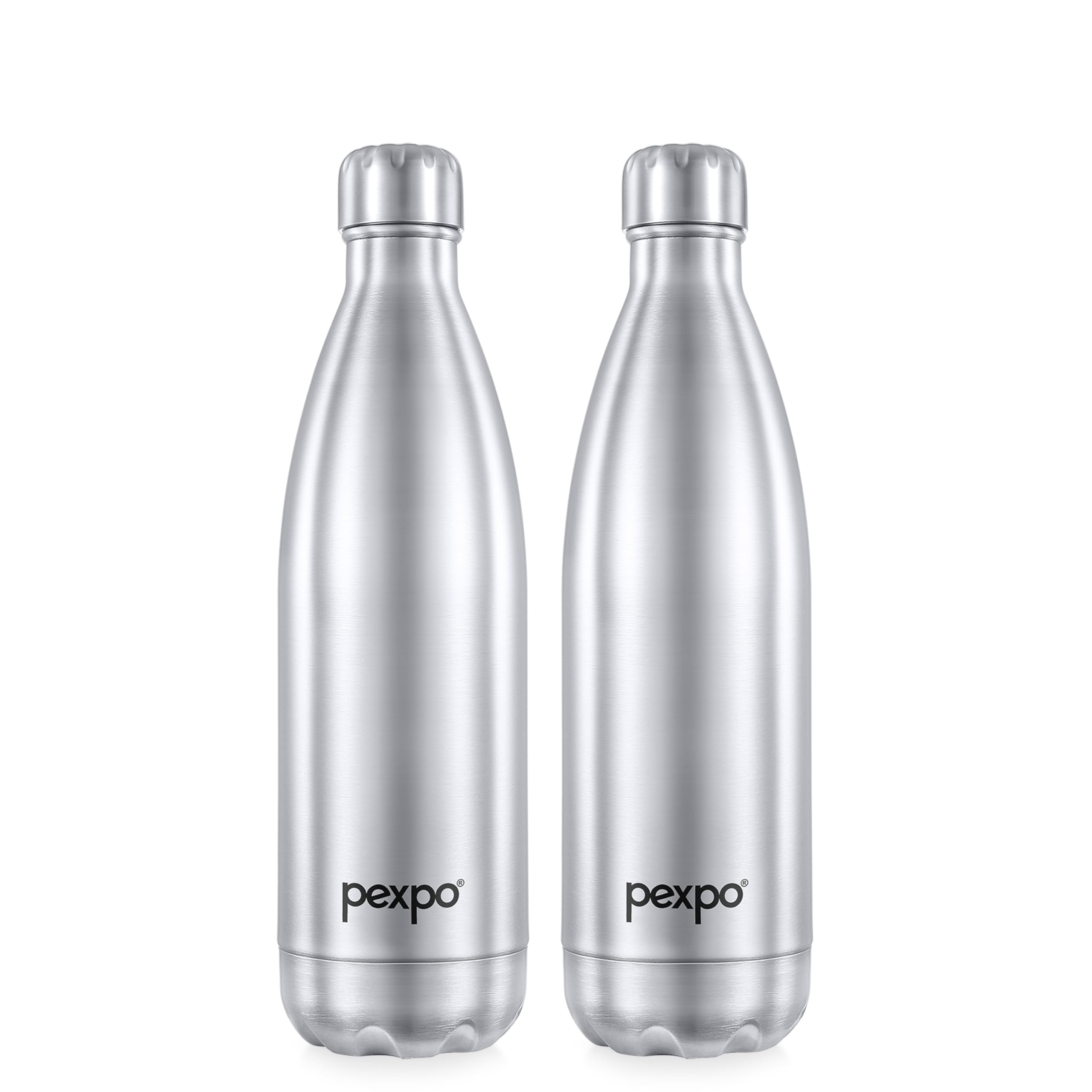 Pexpo Electro Hot & Cold Isi Certified Flask | Stainless Steel Water Bottle  750Ml Silver, Pack Of 2 | Thermoflask | Office Bot