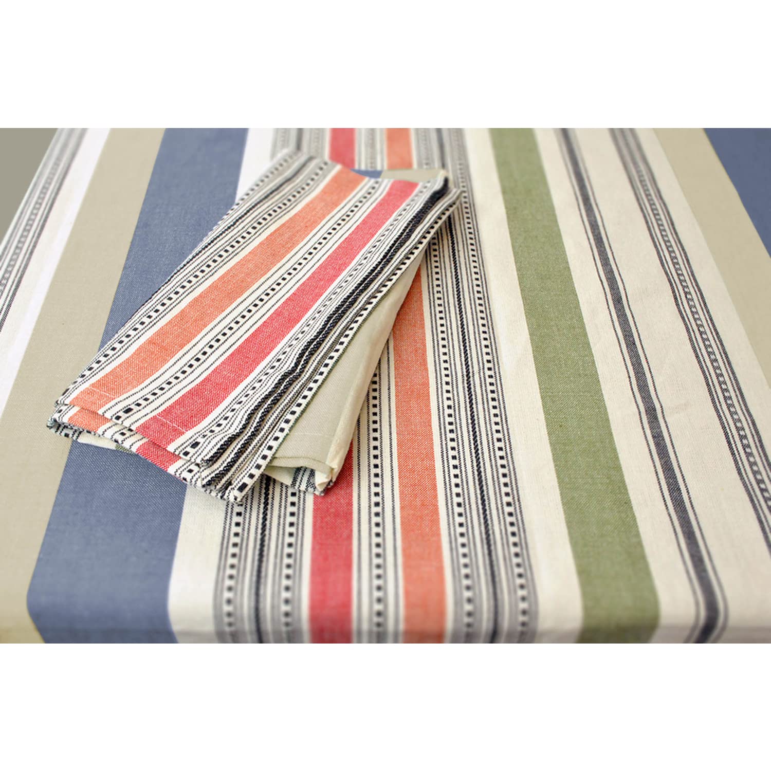 Dii Warm Stripe Tablecloth Collection, Indoor Or Outdoor Use, Tablecloth, 60X84