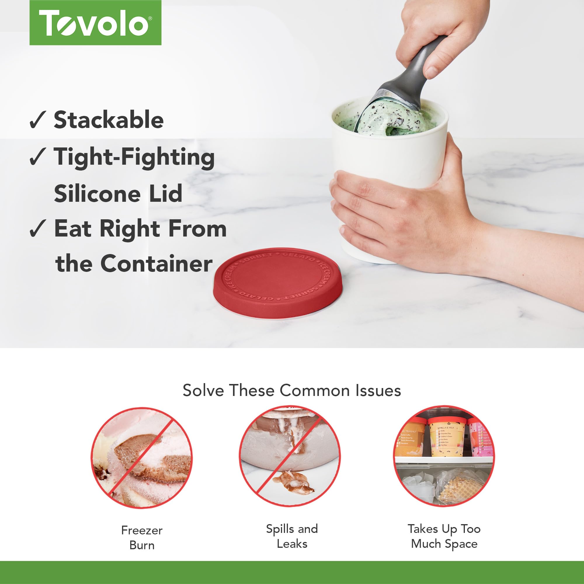Tovolo Freezer Storage Container For Sorbet & Gelato, Bpa-Free & Dishwasher-Safe
