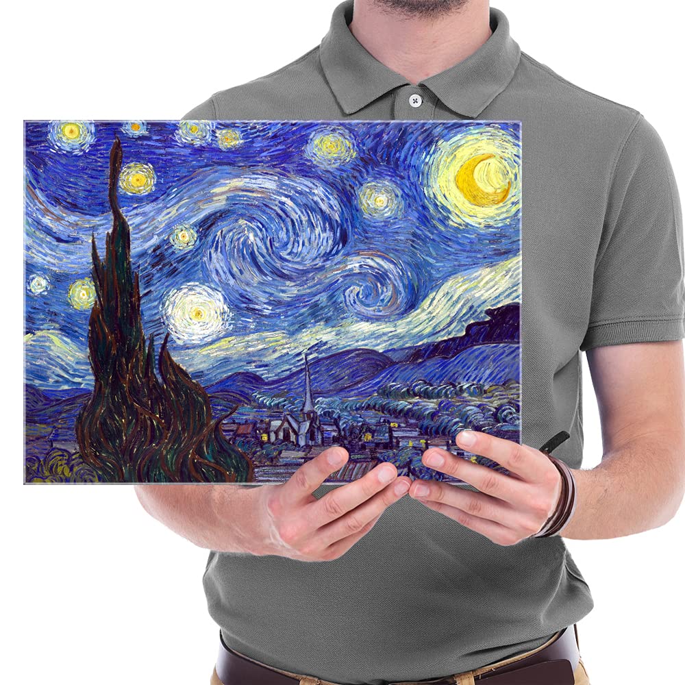 Wieco Art Starry Night Canvas Print Of Van Gogh Oil Paintings Reproduction Modern Canvas Print Artwork Abstract Landscape Pictur