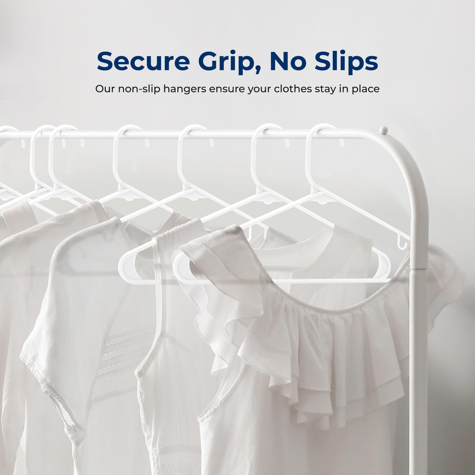 Serenelife Plastic Hangers 10 Pcs, Non-Slip Heavy Duty Clothes Hanger, Smooth Finish To Protect Fabric, Lightweight, Ultra-Thin