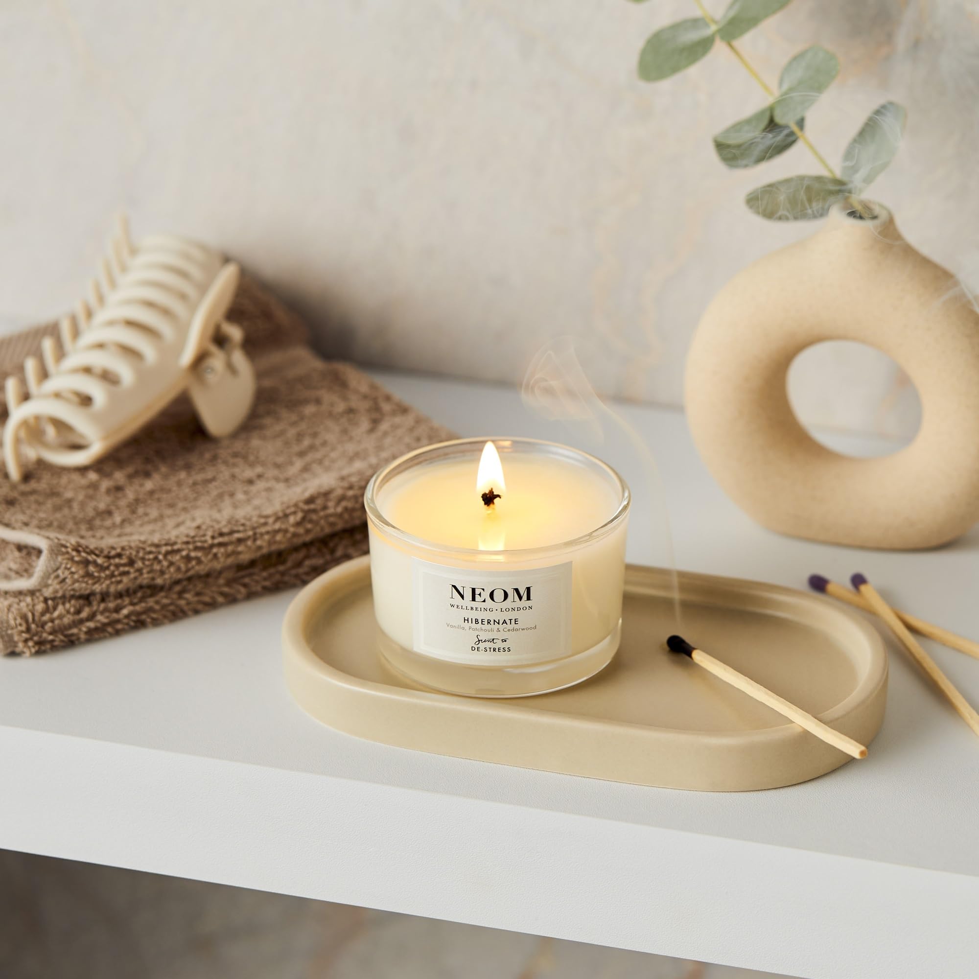 NEOM- Happiness Scented Candle, Travel Size | Essential Oil Aromatherapy Candle | Neroli, Mimosa & Lemon | Scent to Make You Hap