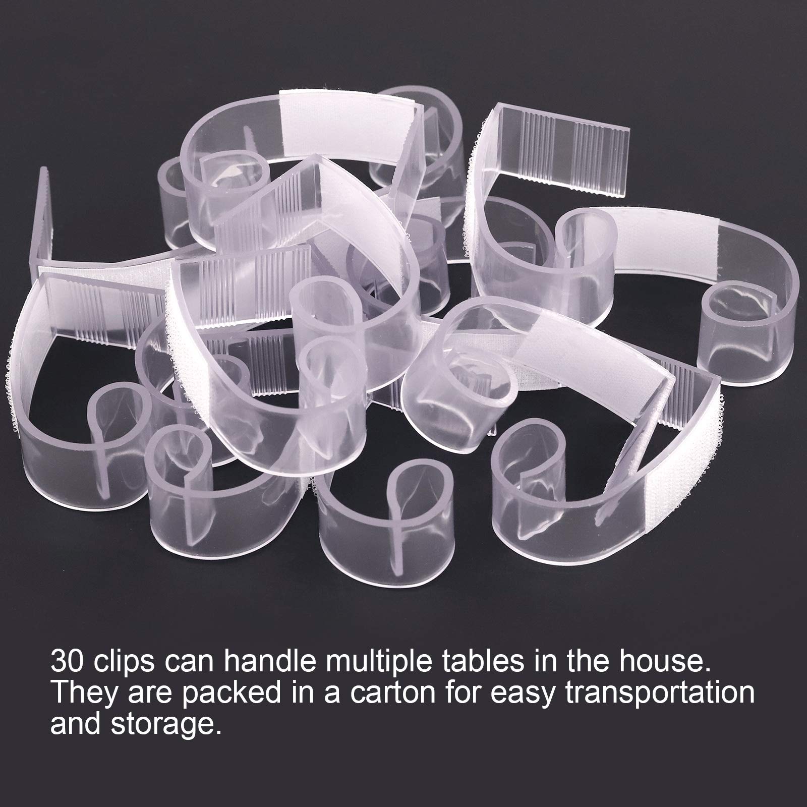 Glarks 30 Pack Rectangular Shape Plastic Table Cover Clips Tablecloth Clips Table Skirting Clips With Hook And Loop For 3/4 To 1