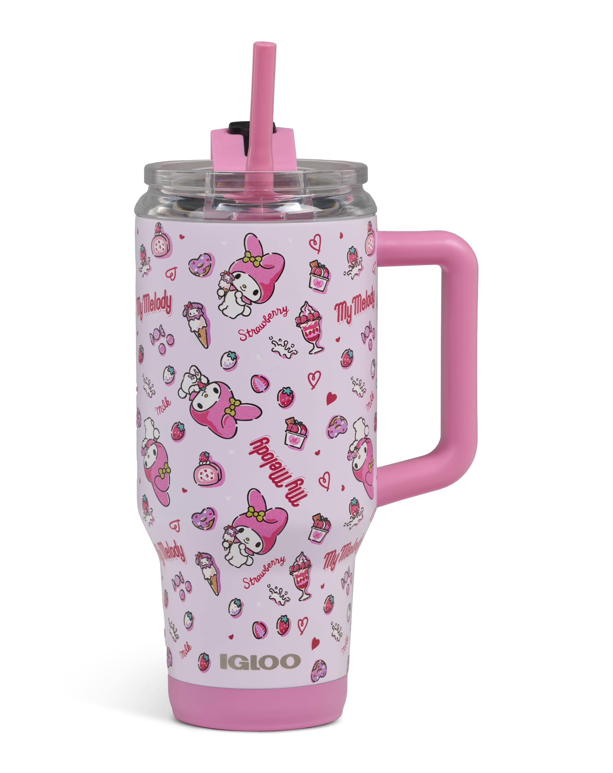 Igloo My Melody 32 Oz Pink Stainless Steel Travel Mug, Sanrio Special Edition, 3D Matte Print