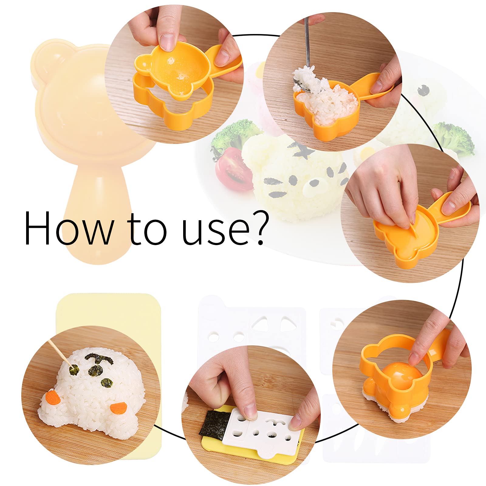 Rice Ball Mold For Kids Cute Animal Sushi Mold Rice Shaper Onigiri Mold Bento Accessories Diy Kitchen Tools With Nori Seaweed Pu