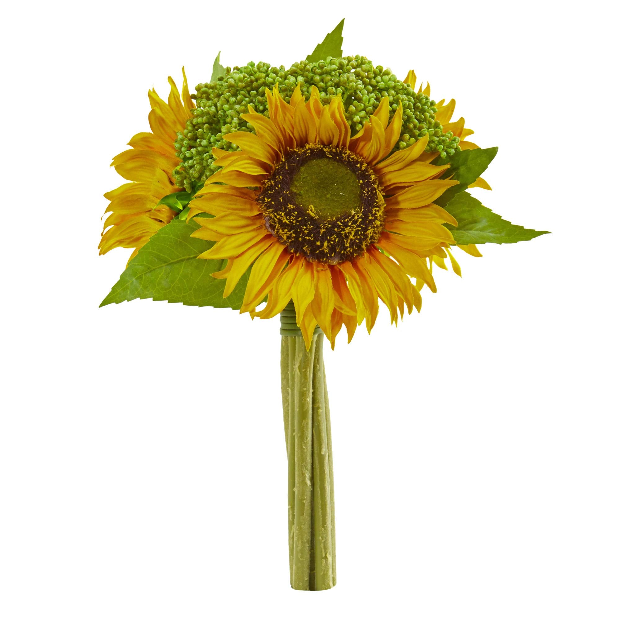 Nearly Natural 12-in. Sunflower Bundle Artificial (Set of 3) Silk Flowers Yellow
