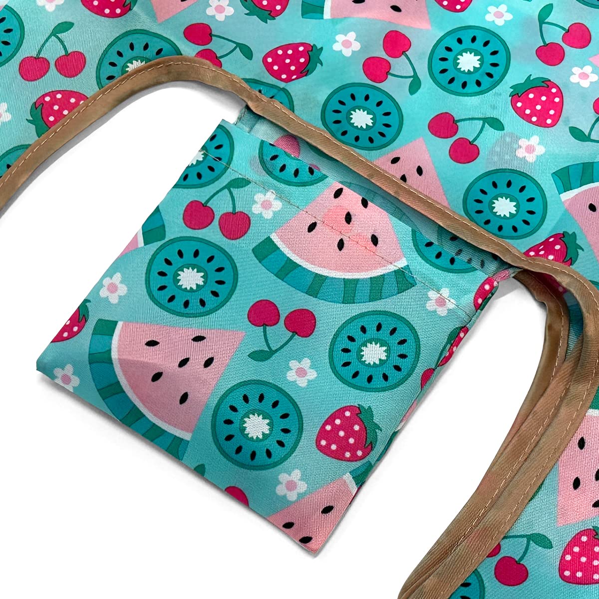 Wrapables Jolibag Collection Reusable Shopping Bag (Set Of 2), Kiwi & Watermelon