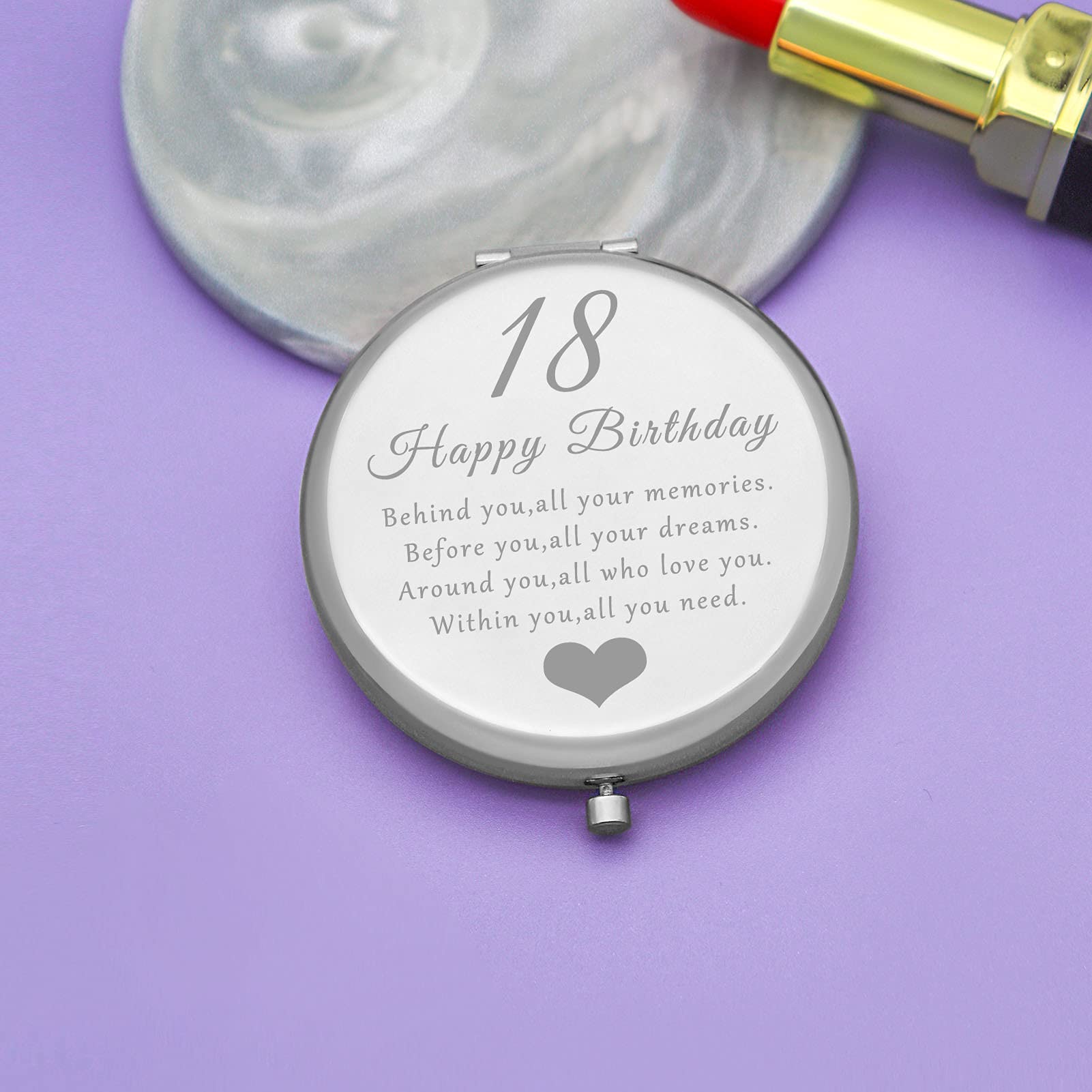 18th Birthday Gift for 18 Years Old Girls  Happy 18th Birthday Gift for Sister Niece Daughter Bestie  Folding Makeup Mirror for Her  Present Idea for Girls Turning 18 Years Old  18th Bday Gift for Her