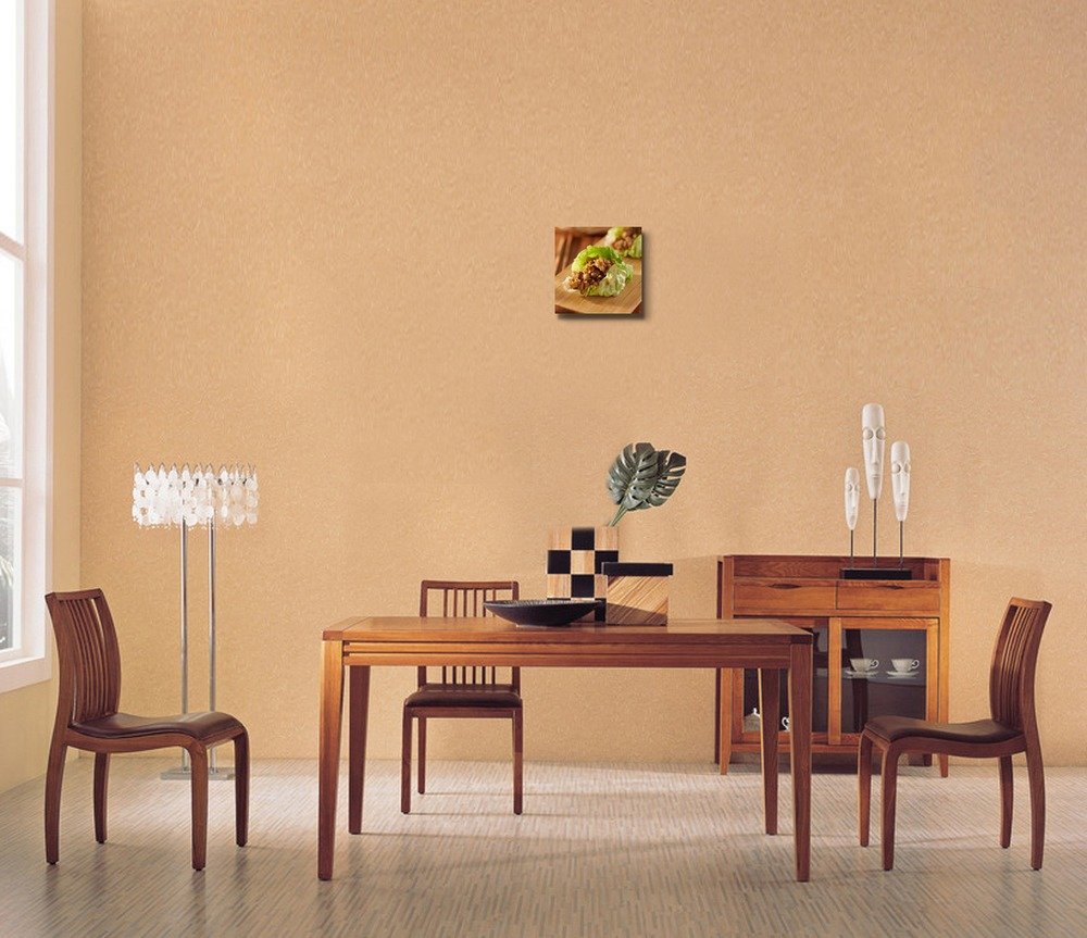 Canvas Prints Wall Art - Food Closeup Asian Lettuce Wrap With Minced Chicken And Seasonings | Modern Wall Decor/Home Art Stretch