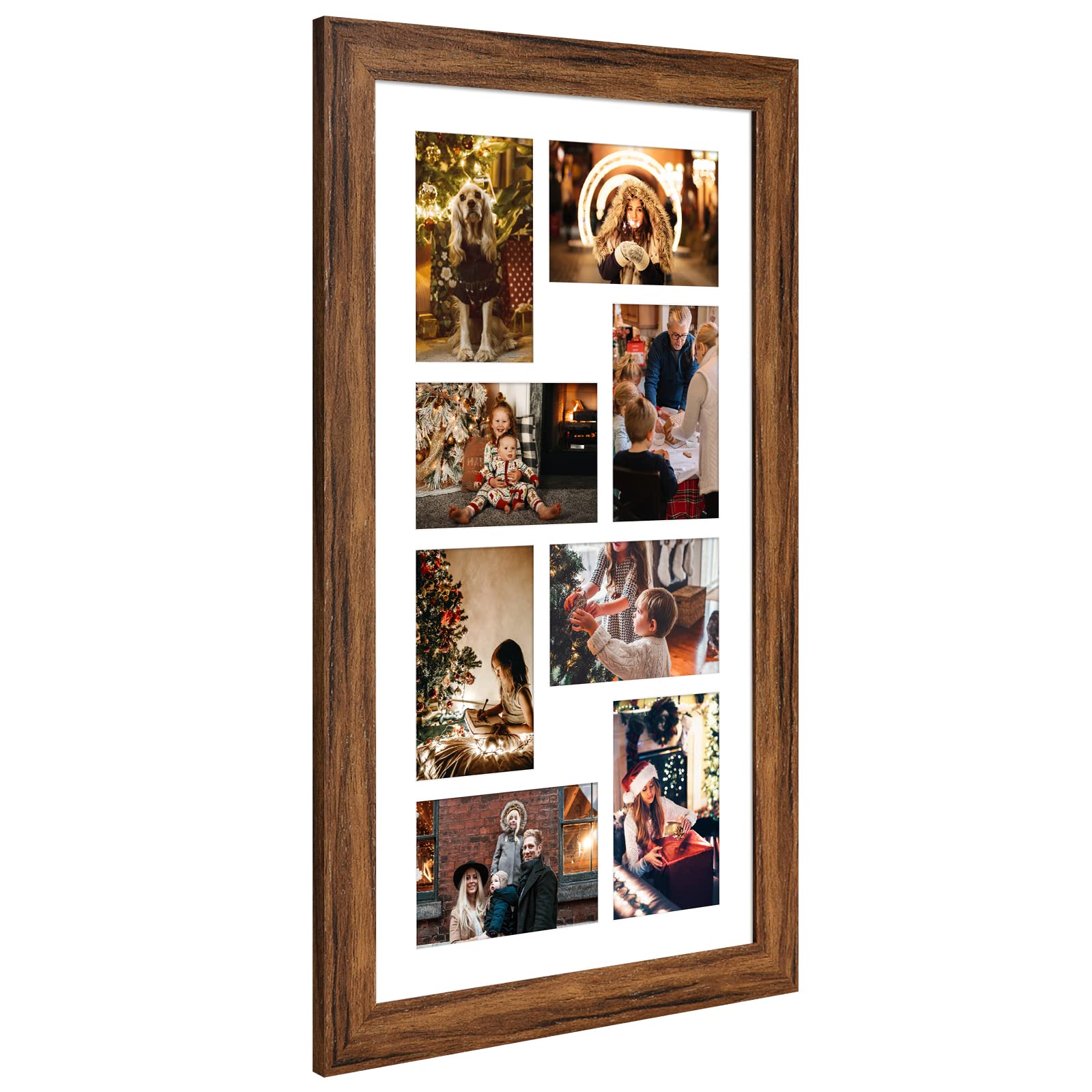 Gaevuian 11.8x21.8 Picture Frame Display 8 opening 4X6 Picture Frame Collage,Multi Photo Frame with Mat,Plexiglass,Wall or Table