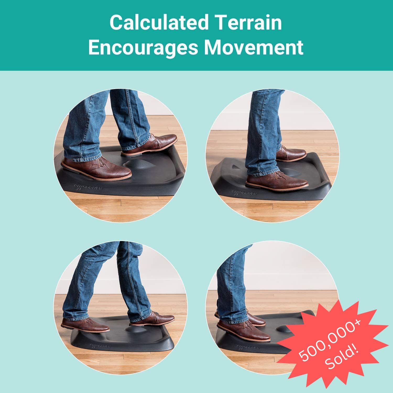 Topo Comfort Mat By Ergodriven | The Original Not-Flat Anti-Fatigue Standing Desk Mat With Calculated Terrain | Accessories | Ob