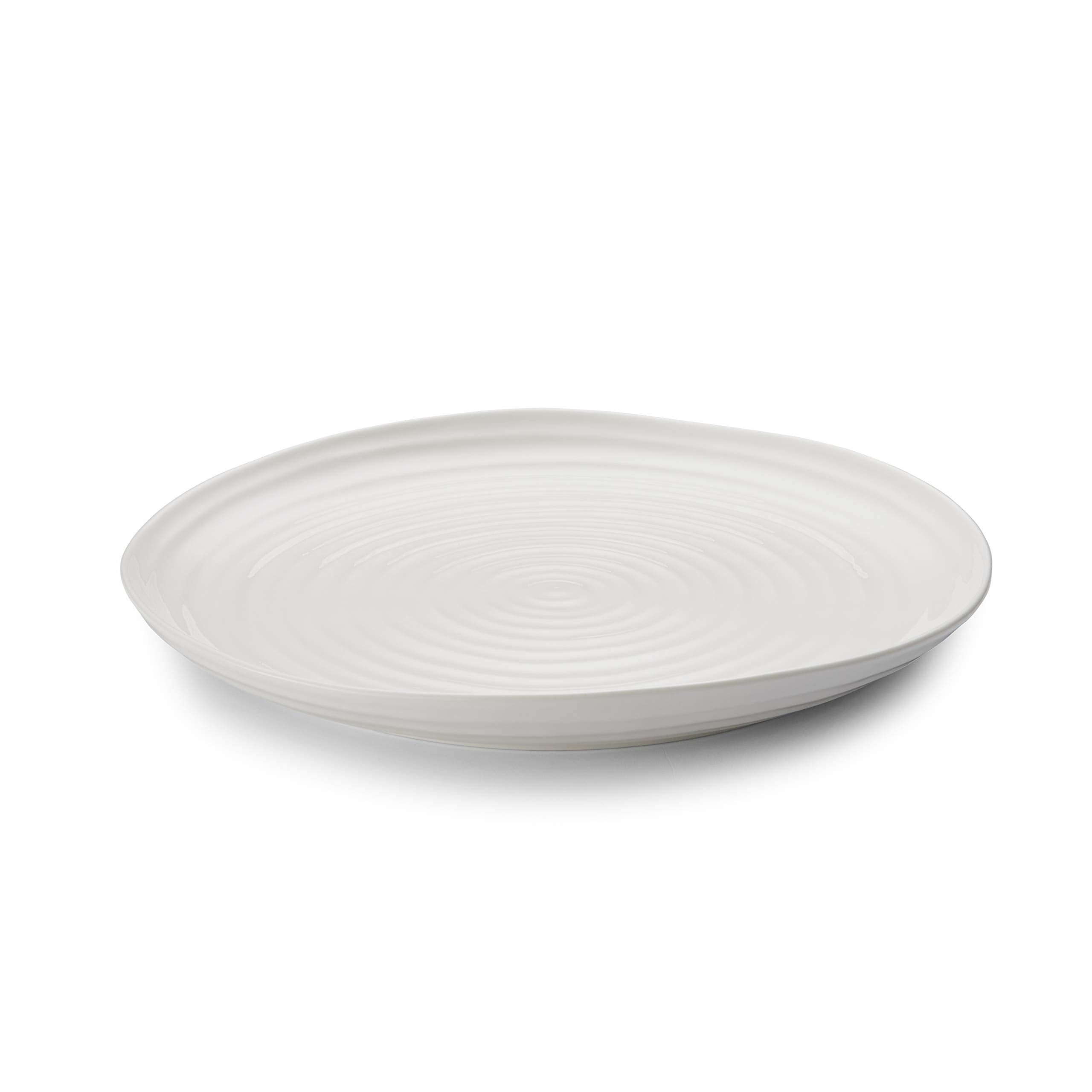 Portmeirion Sophie Conran White Round Platter | 12 Inch Porcelain Serving Tray For Appetizers, Snacks, And Sandwiches | Made Fro