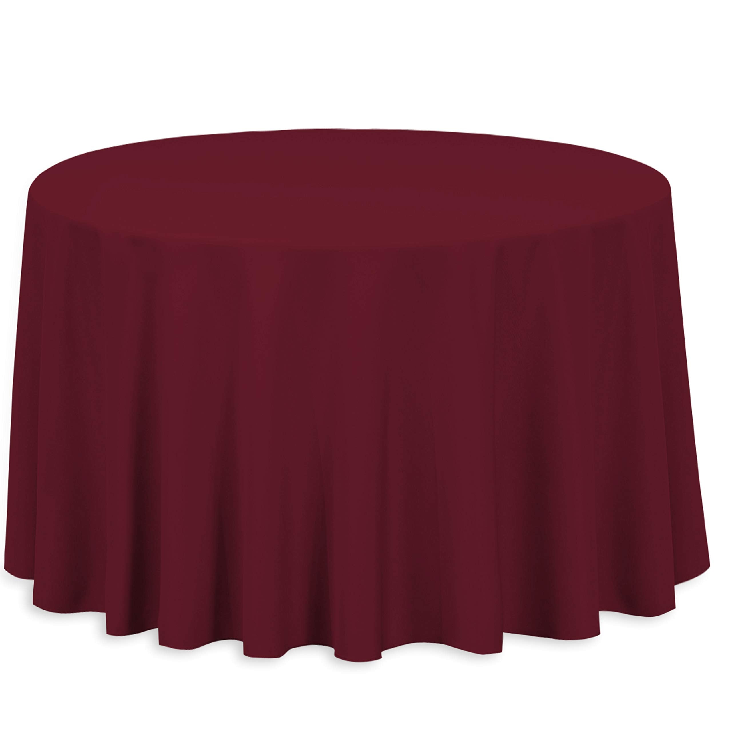Linentablecloth 108-Inch Round Polyester Tablecloth Burgundy