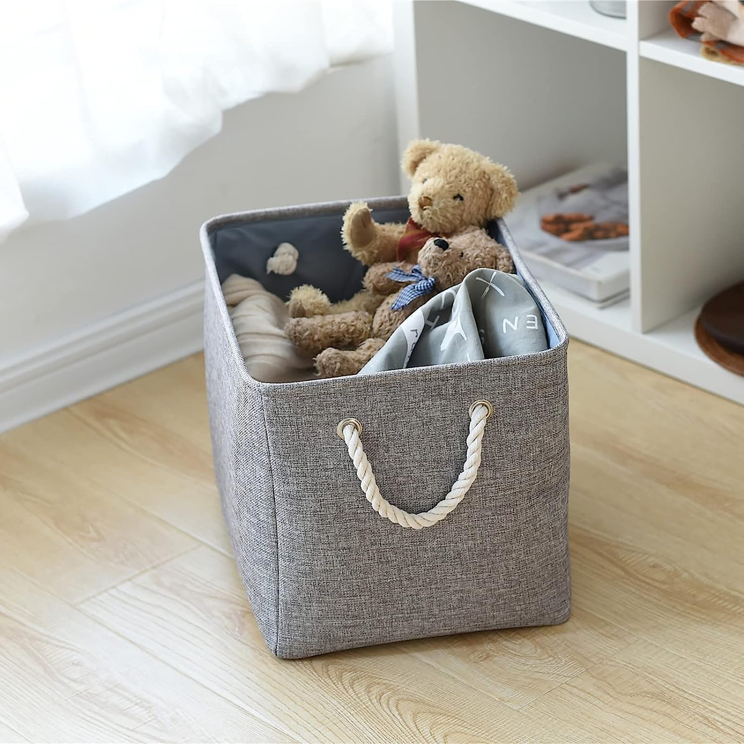 Thewarmhome Storage Basket For Organizing - 16X12X12 Inch 3 Pack Fabric Storage Cubes, Cube Storage Bin For Shelves Closet Organ