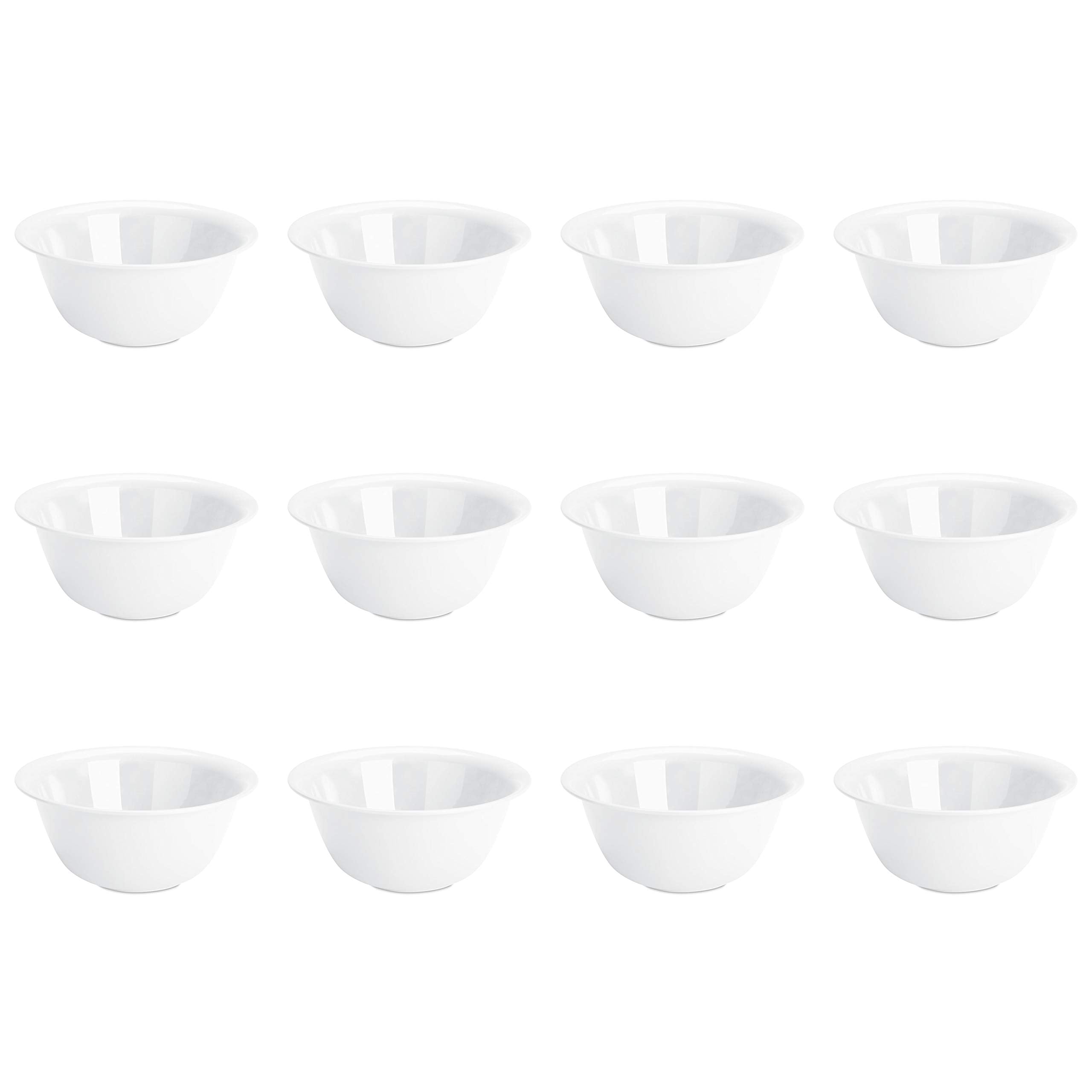 Sterilite 6 Qt Bowl for Mixing, Prepping, and Serving Food in the Kitchen, Microwave and Dishwasher Safe, Plastic, White, 12-Pac