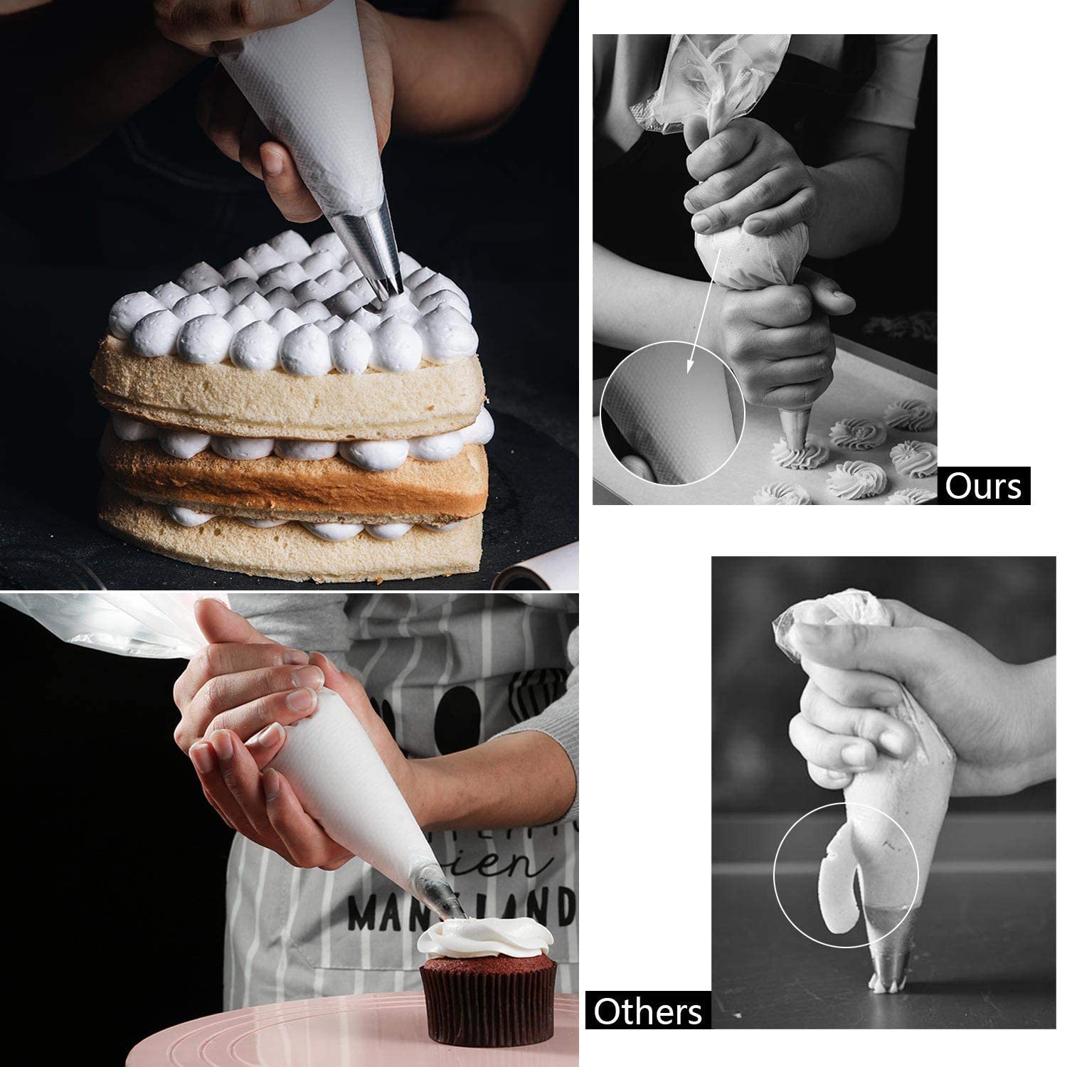 400 Pcs Disposable Piping Bags 12Inch Anti-Burst Pastry Bags, Tipless Icing Piping Bag For Cake, Cream Frosting And Cookie Decor