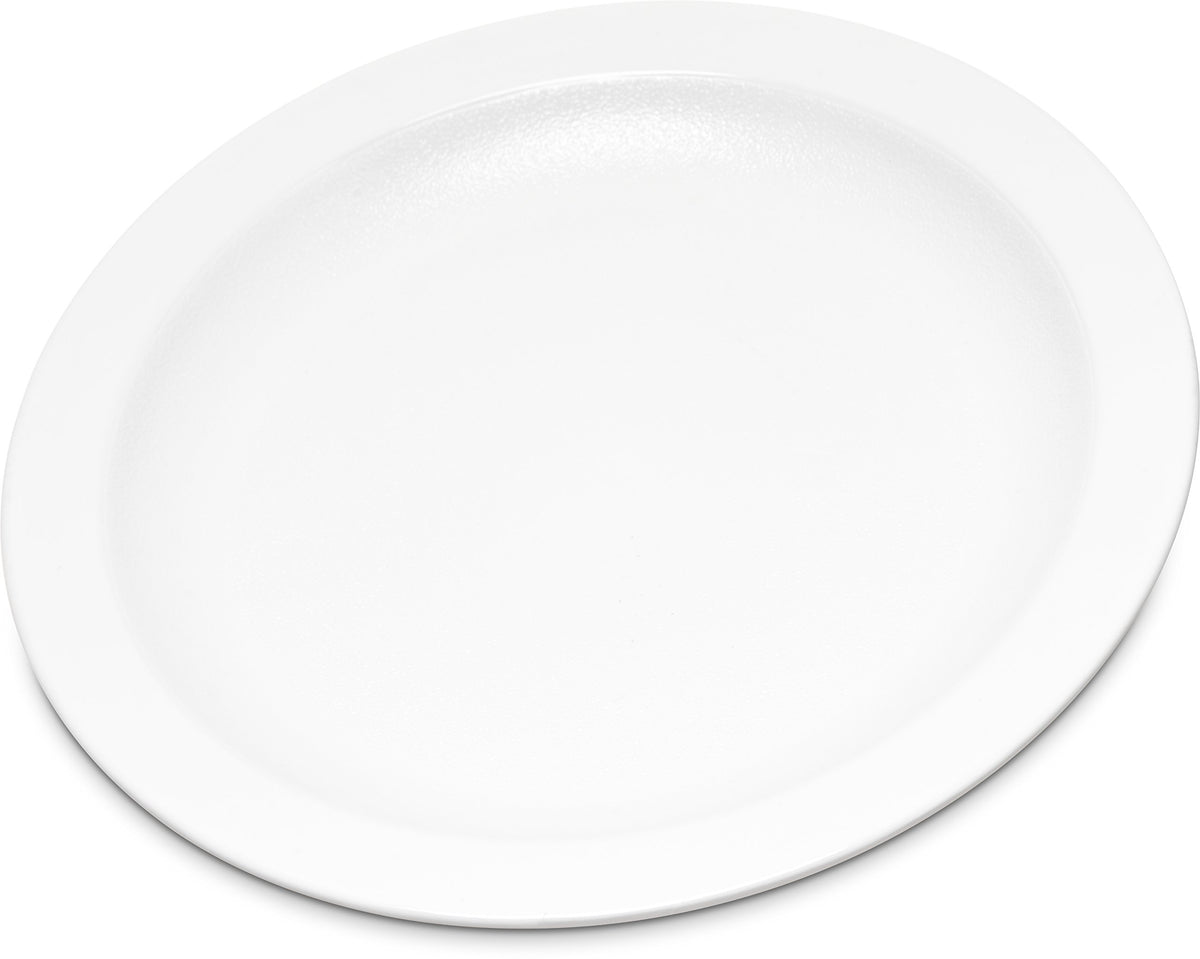 Carlisle Foodservice Products Reusable Plastic Plate Dining Plate With Narrow Rim For Home And Restaurant, Melamine, 6.5 Inches,