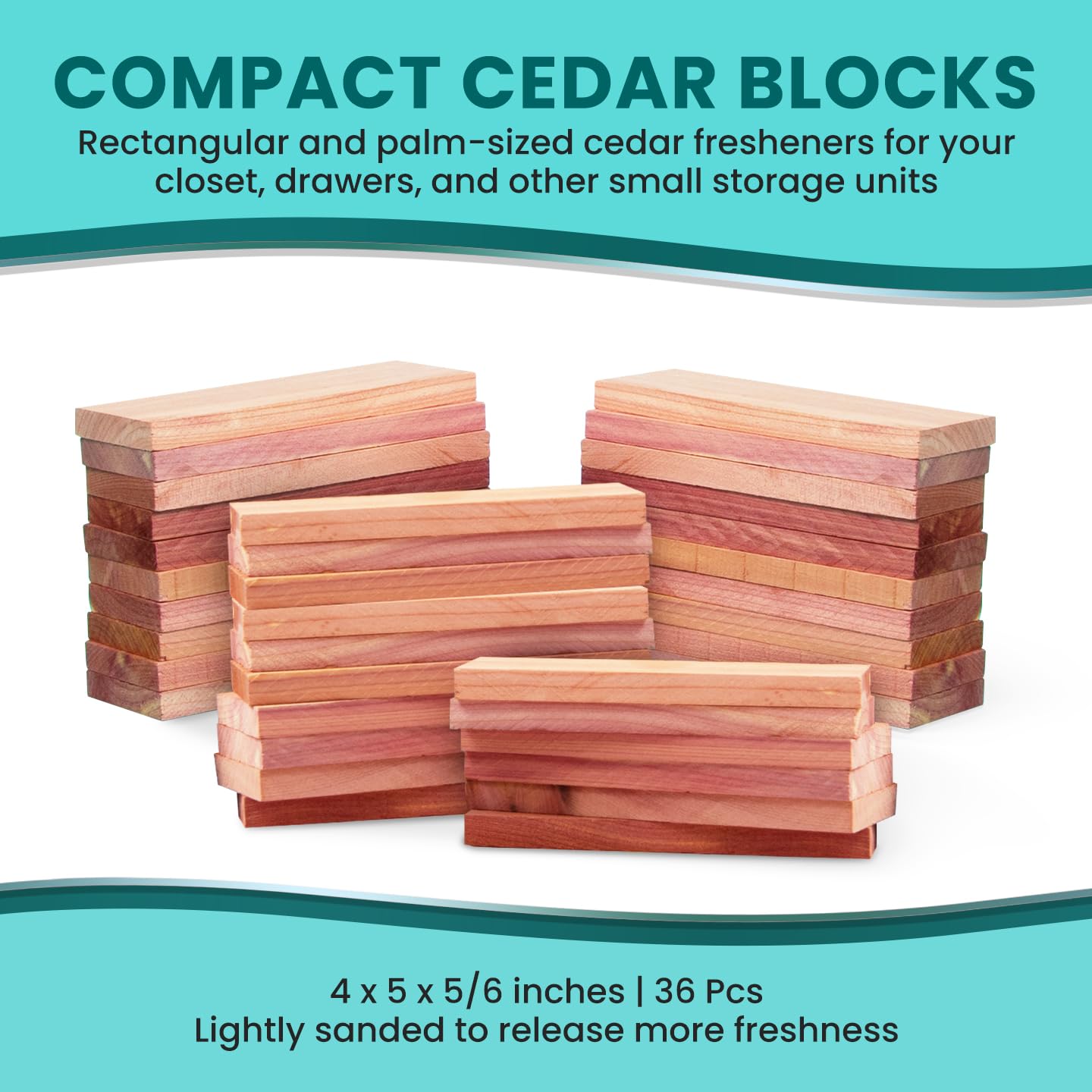 36 Cedar Blocks For Clothes Storage - Cedar Chips For Closets And Drawers - Moth Balls Repellent For Closets - Cedar Planks - Ce