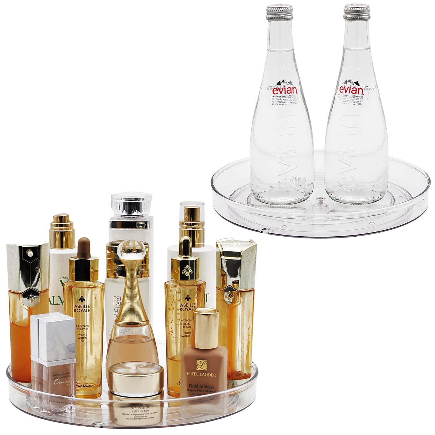 Amolliar Lazy Susan Organizer, 9'' 2Pack, Rotating Turntable For Cabinet, Kitchen, Fridge, Bathroom, Vanity, Makeup, Pantry Orga