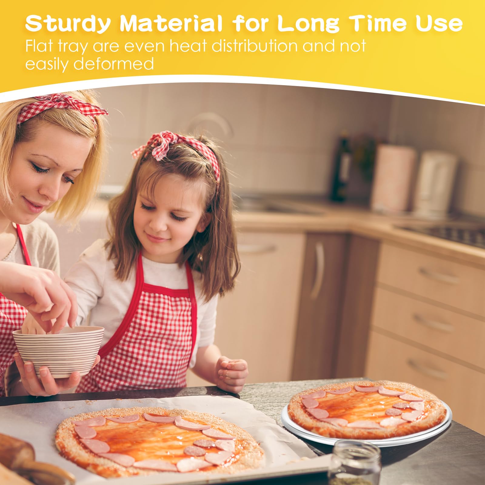 Bokon 12 Pcs Pizza Pan Bulk Restaurant Aluminum Pizza Pan With Wide Rim Silver Round Pizza Pie Cake Plate Anti Rust Pizza Tray F