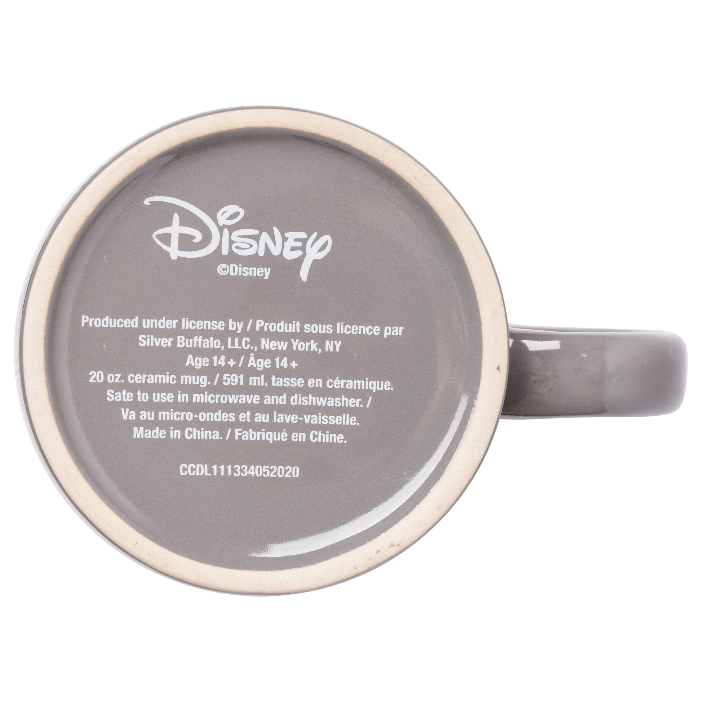 Silver Buffalo Mickey Circle Logos Pattern Ceramic Coffee Mug, 20-Ounces