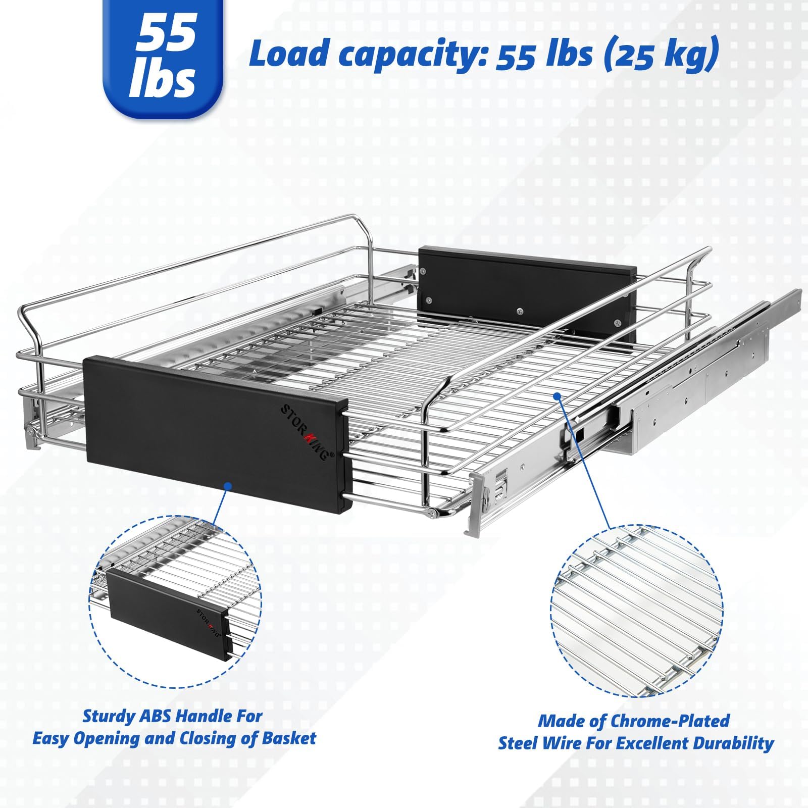 Sttorking Expandable Pull Out Cabinet Organizer, Slide Out Drawers For Kitchen Cabinets, Heavy Duty Storage Drawers, Cabinet Wir