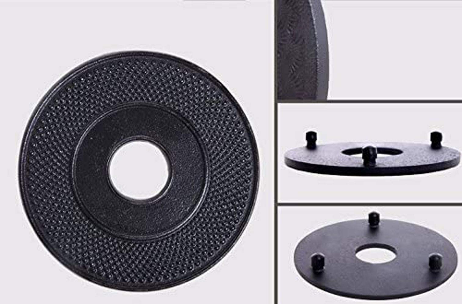 Hwagui Cast Iron Teapot Trivet With Rubber Pegs For Kitchen Or Dining Table, 5.5 Inch-Black