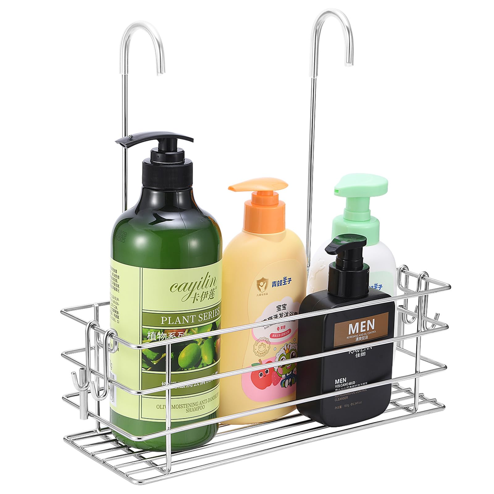 Seltomer Hanging Shower Caddy Shower Rack With Rotatable Hooks Bar Over The Door, Bathroom Hanging Shower Organizer & Shampoo Br