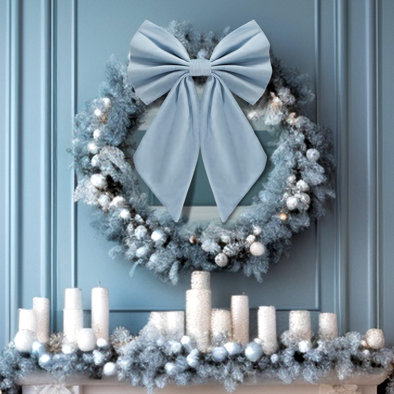 Janinka Christmas Tree Topper Bow 22, Large Bow for Decor, Birthday Party Backdrop, Ribbon Hanging Decor for Christmas Room Back