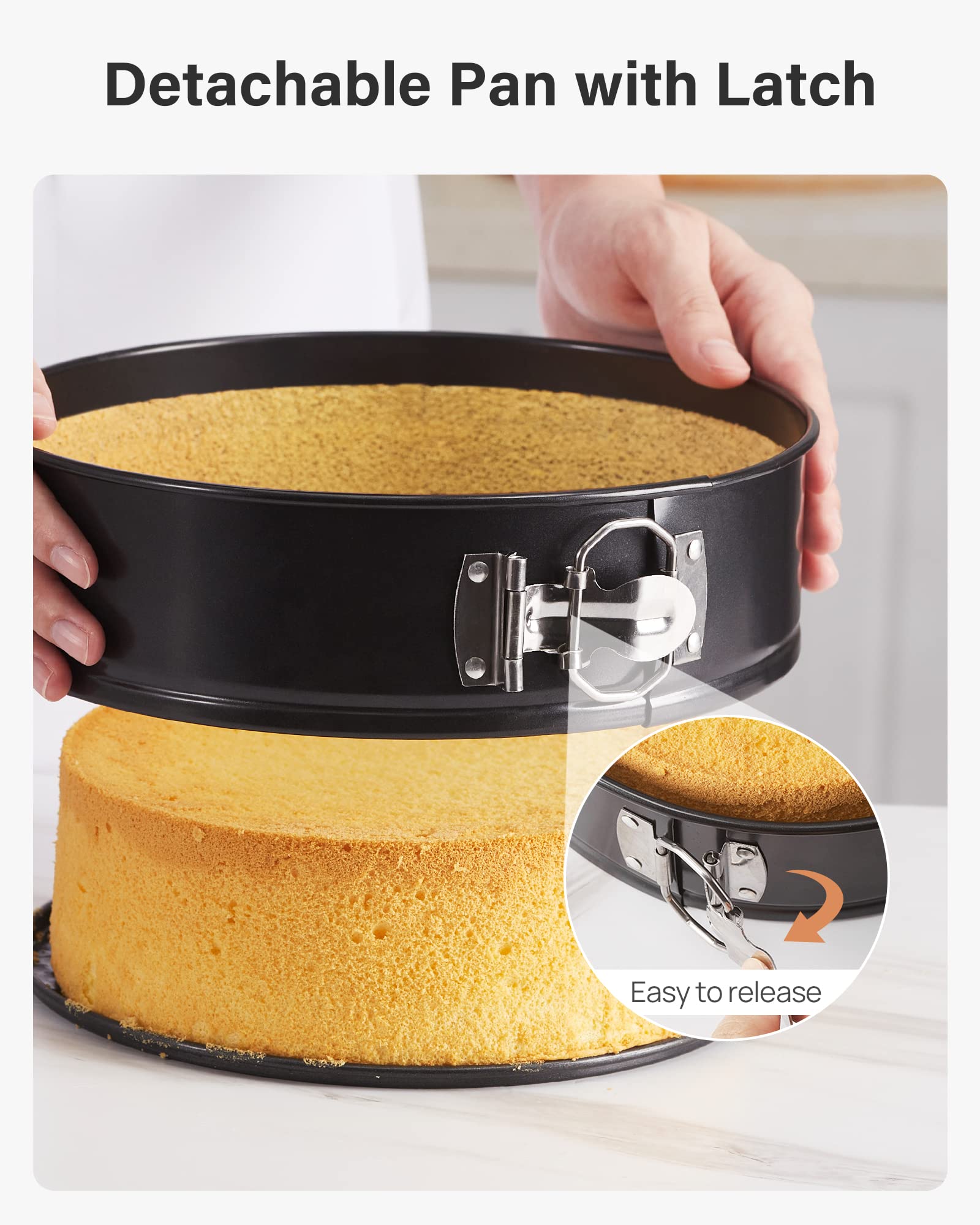 Kootek 144Pcs Cake Pan Set, Cake Decorating Kit With 3 Nonstick Round Springform Pans (4, 7, 9 Inch), Piping Bags And Tips, Cake