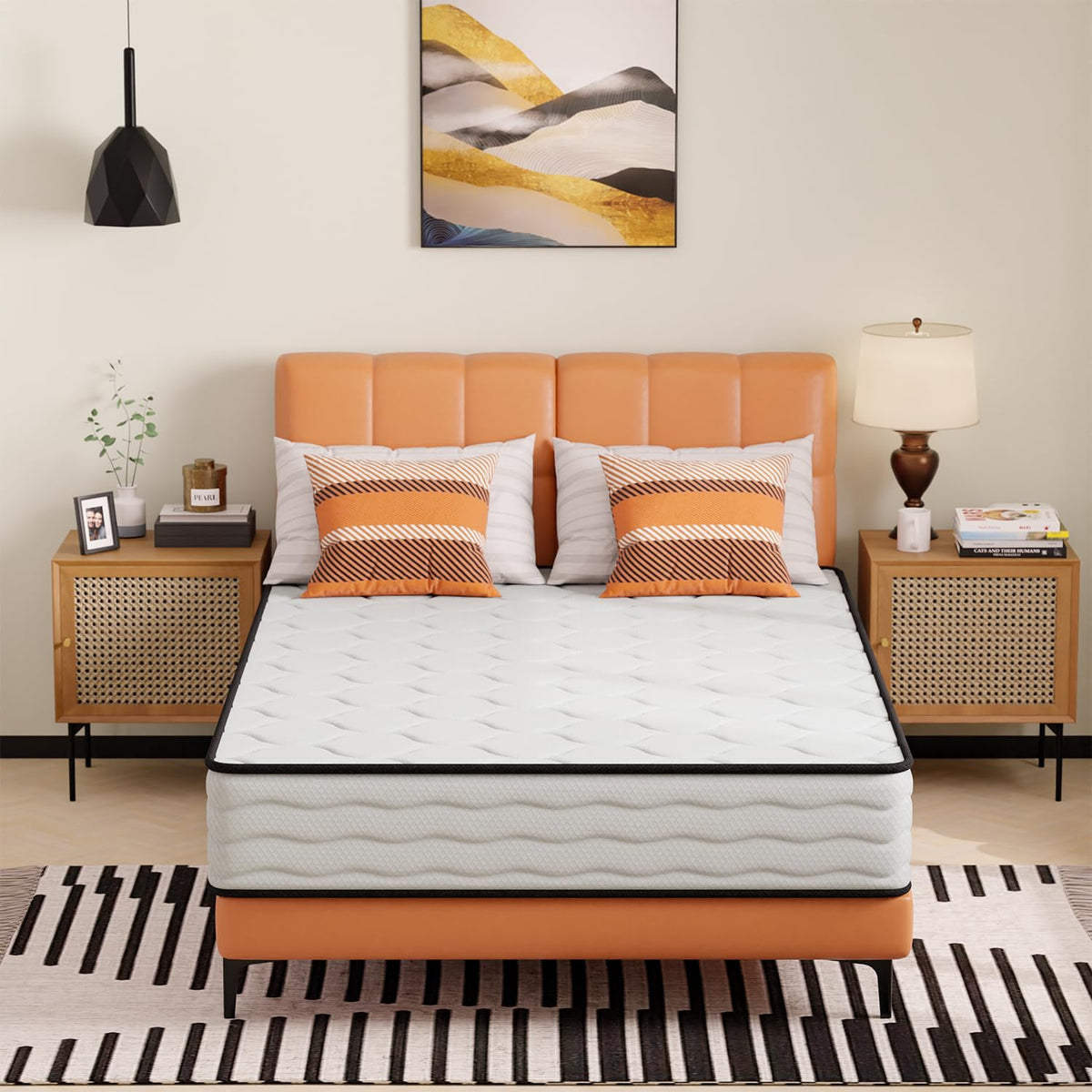 Paylesshere 10 Inch Innerspring Full Mattress Medium Firm Hybrid Mattress With Removable Cover Certipur-Us Certified Bed-In-A-Bo