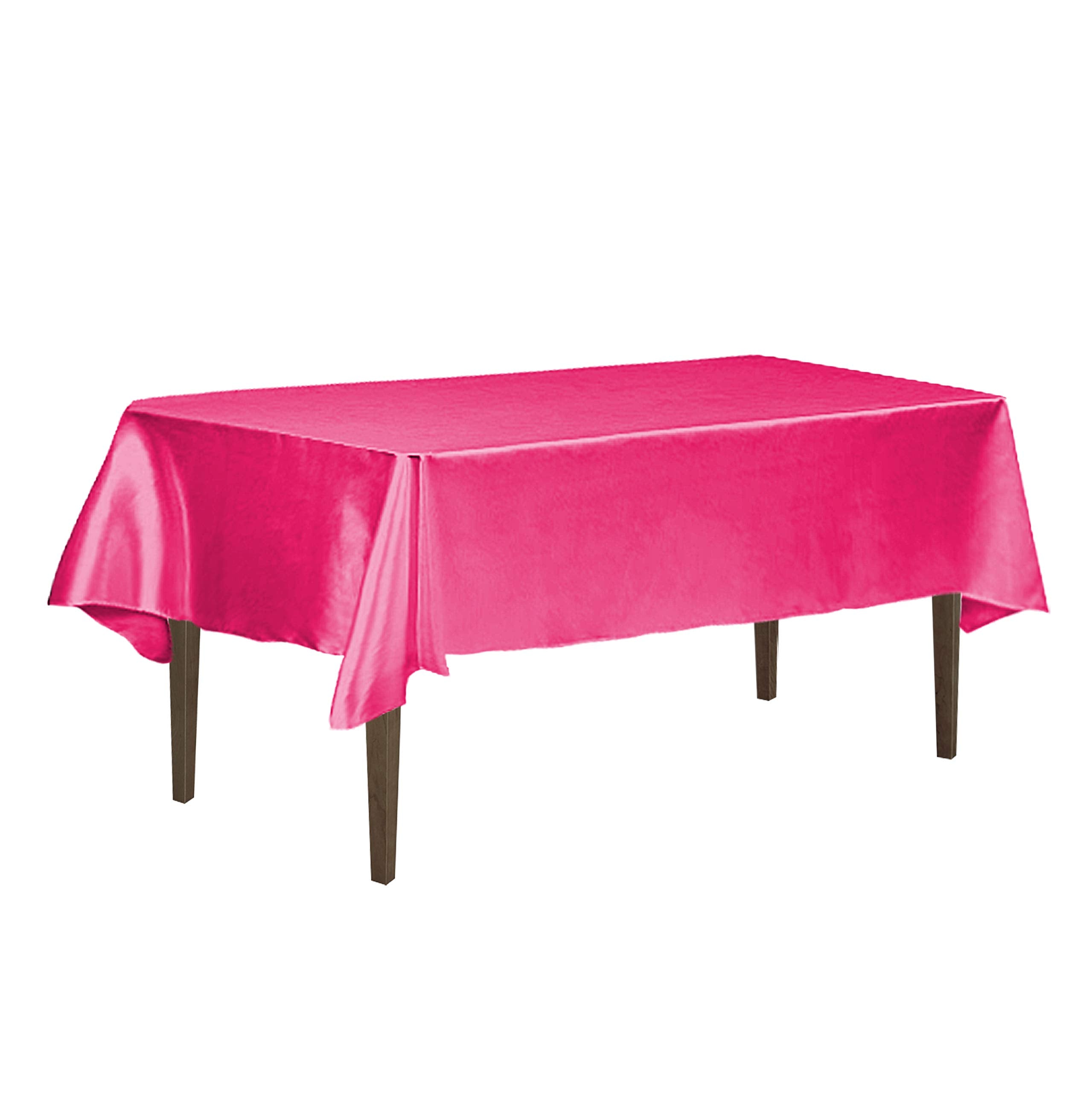 Linentablecloth 60 X 102-Inch Rectangular Satin Tablecloth Fuchsia