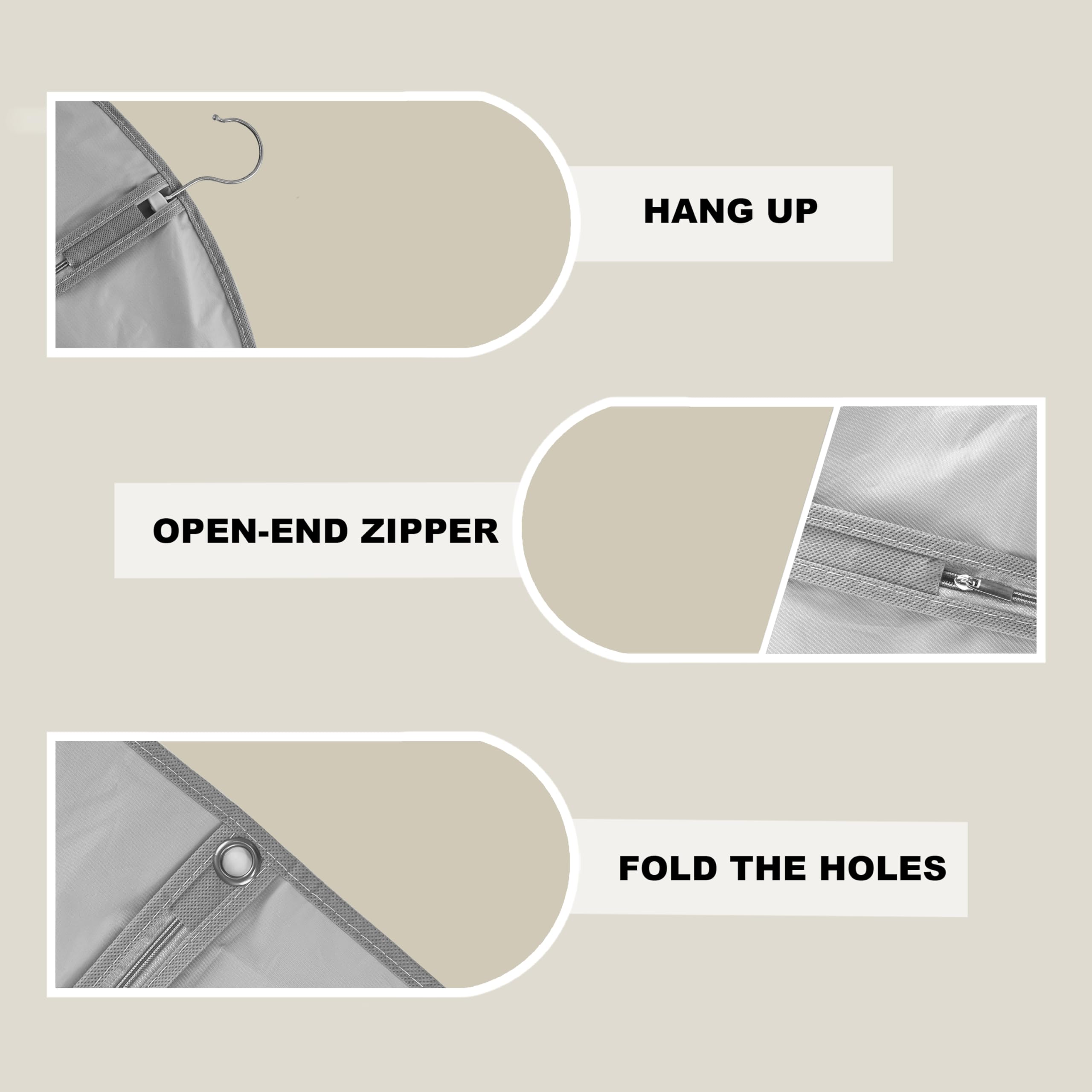 Beiskll Dress Bags For Gowns Long, 45'' Garment Bags For Hanging Clothes And Travel, Suit Bag For Storage, Clear Foldable Garmen